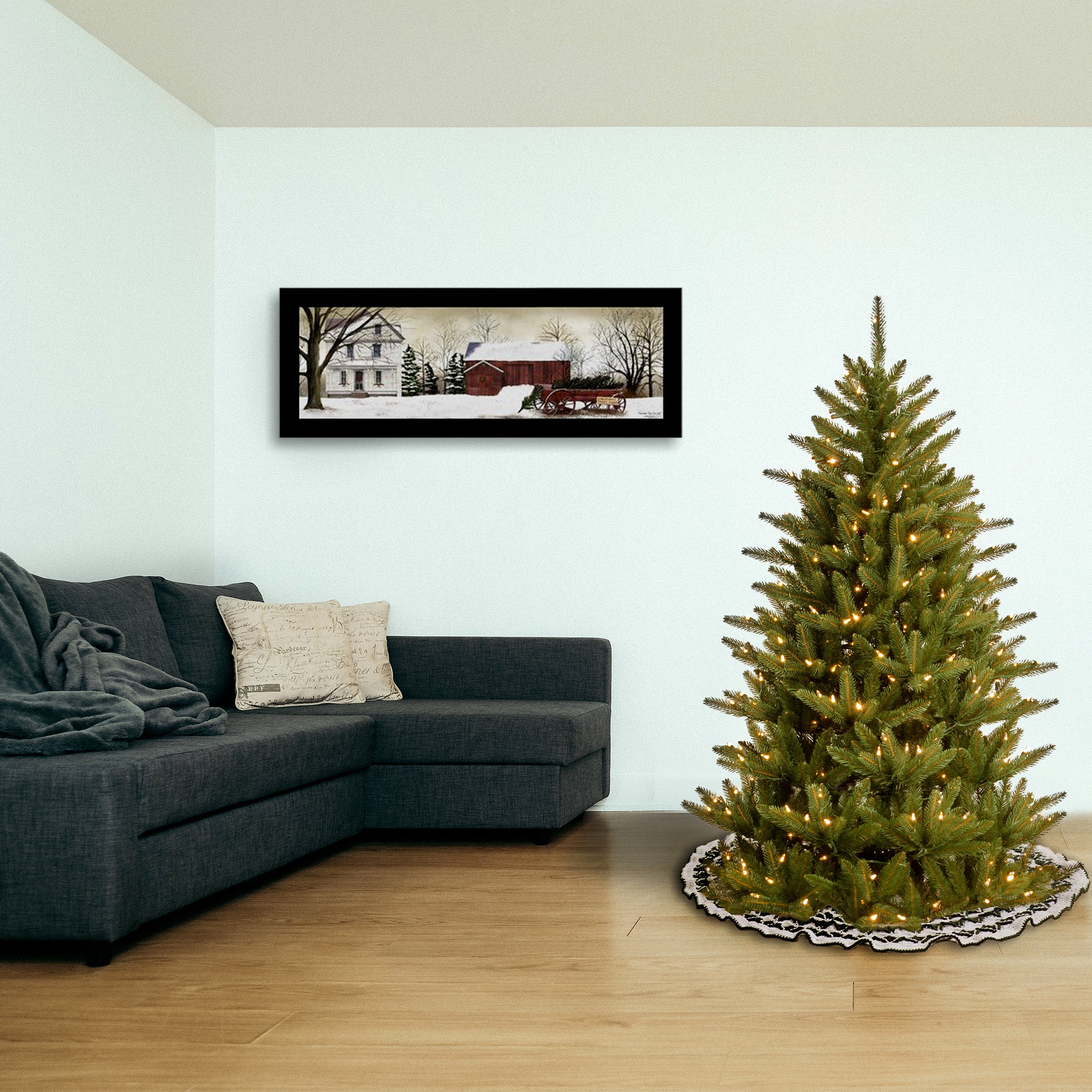 4.5 ft. Pre-Lit Natural Fraser Fir Feel Real Slim Tree with Clear Lights, Plug-In - Image 2