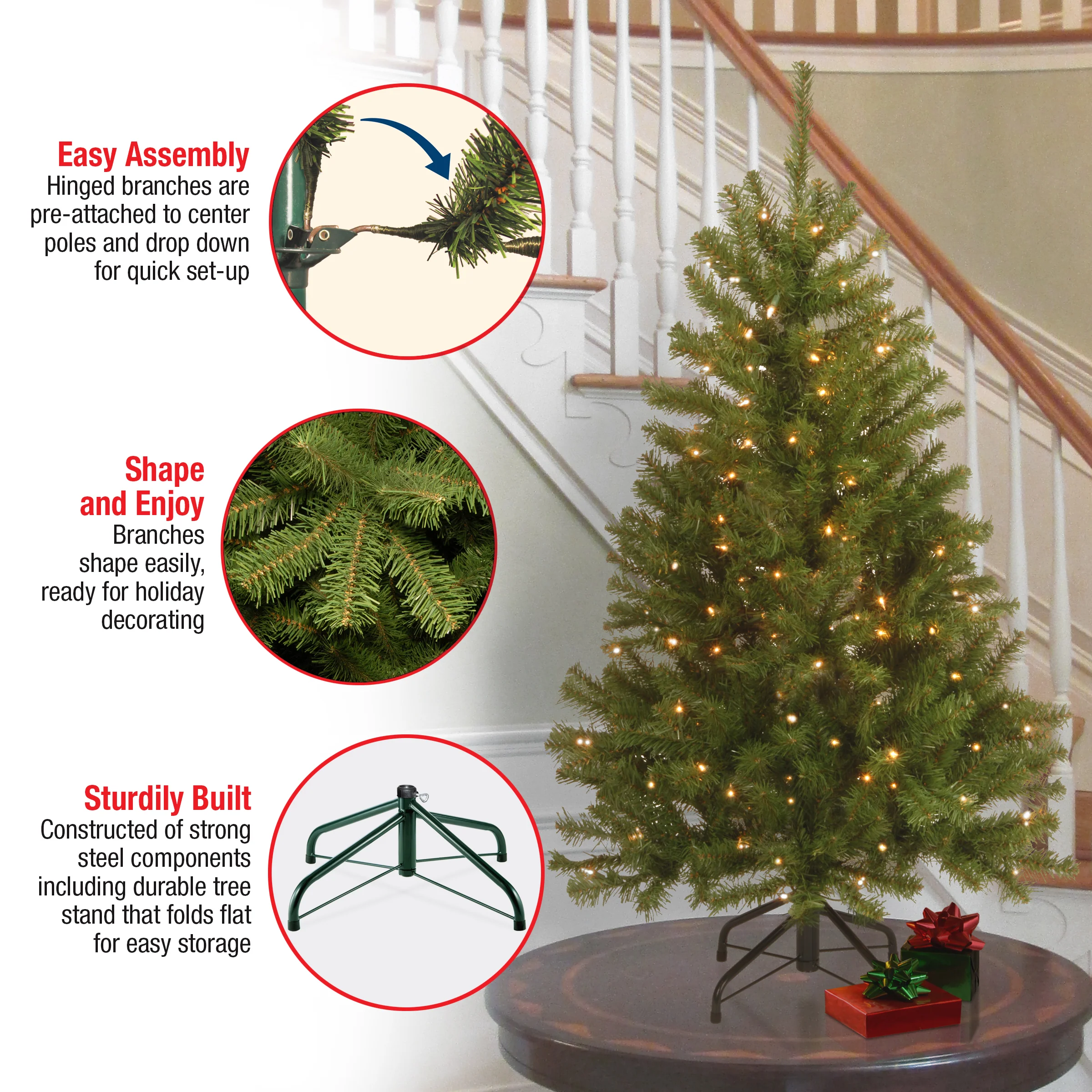 4.5 ft. Pre-Lit North Valley Spruce Tree with Clear Lights, Plug-In - Image 7