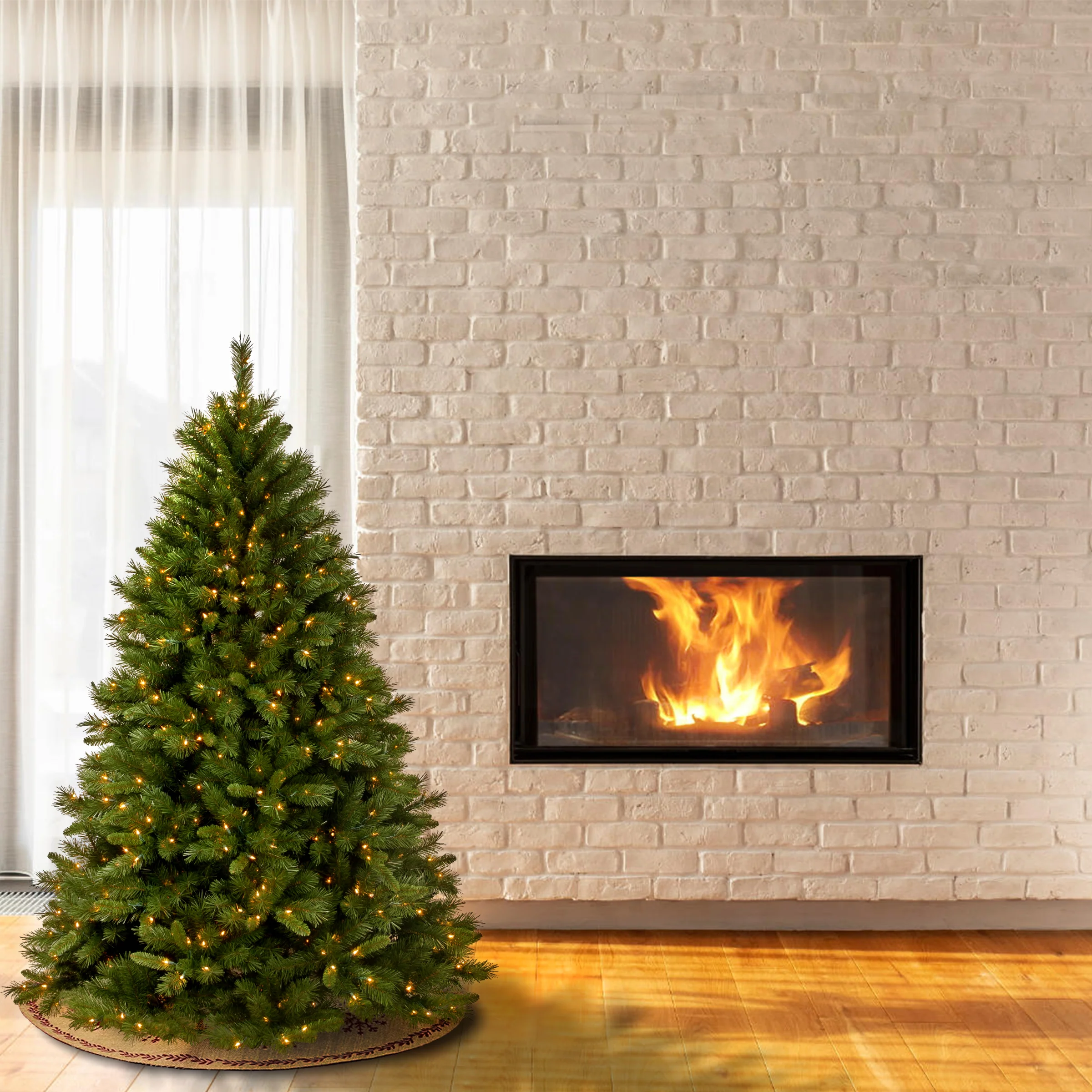 4.5 ft. Pre-Lit Winchester Pine Tree with Clear Lights - Image 2