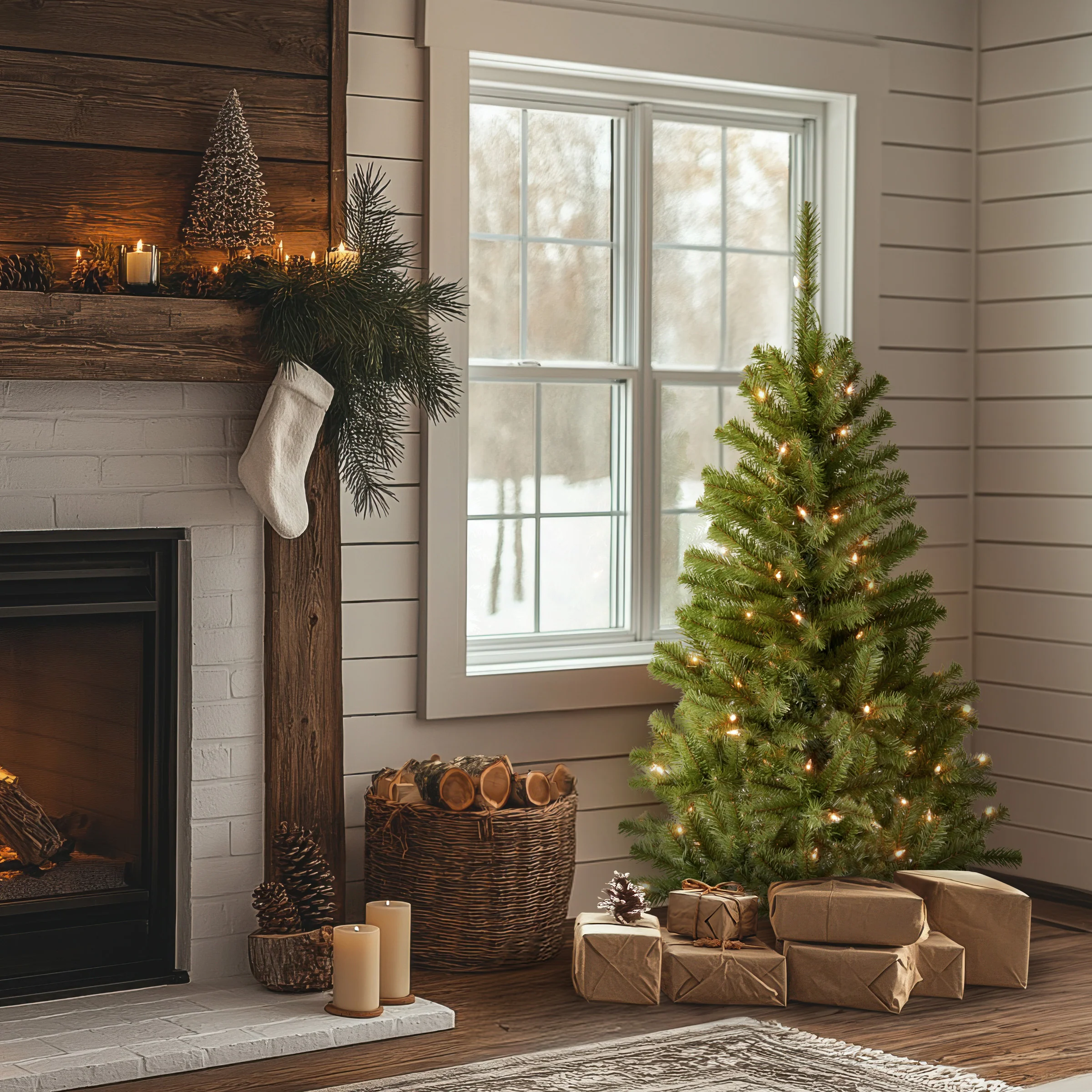 4 ft. Pre-Lit Canadian Fir Tree with Clear Lights, Plug-In - Image 2