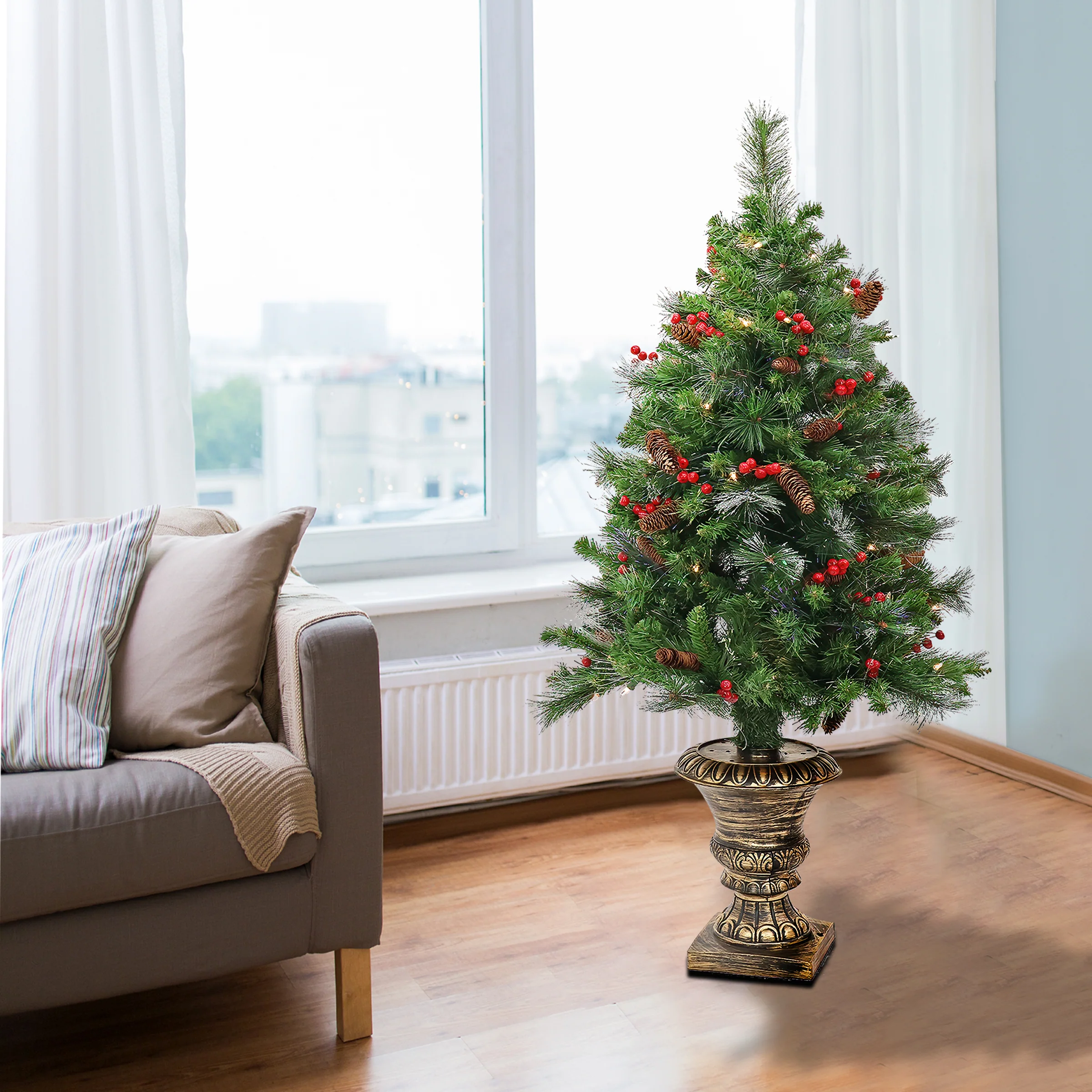 4 ft. Pre-Lit Crestwood Fiber Optic Tree - Image 2