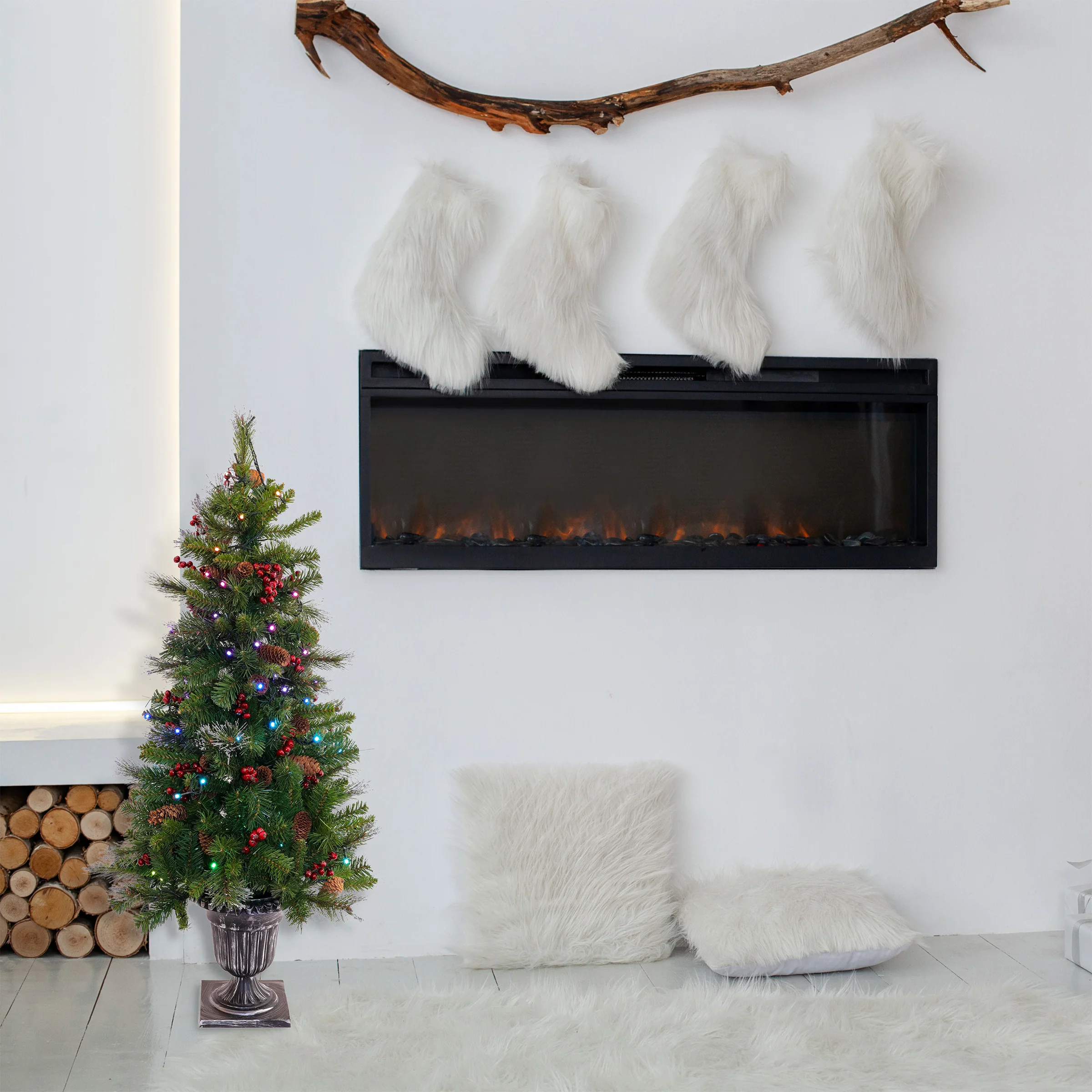 4 ft. Pre-Lit Crestwood Spruce Tree with Twinkly LED Lights, Plug-In - Image 6