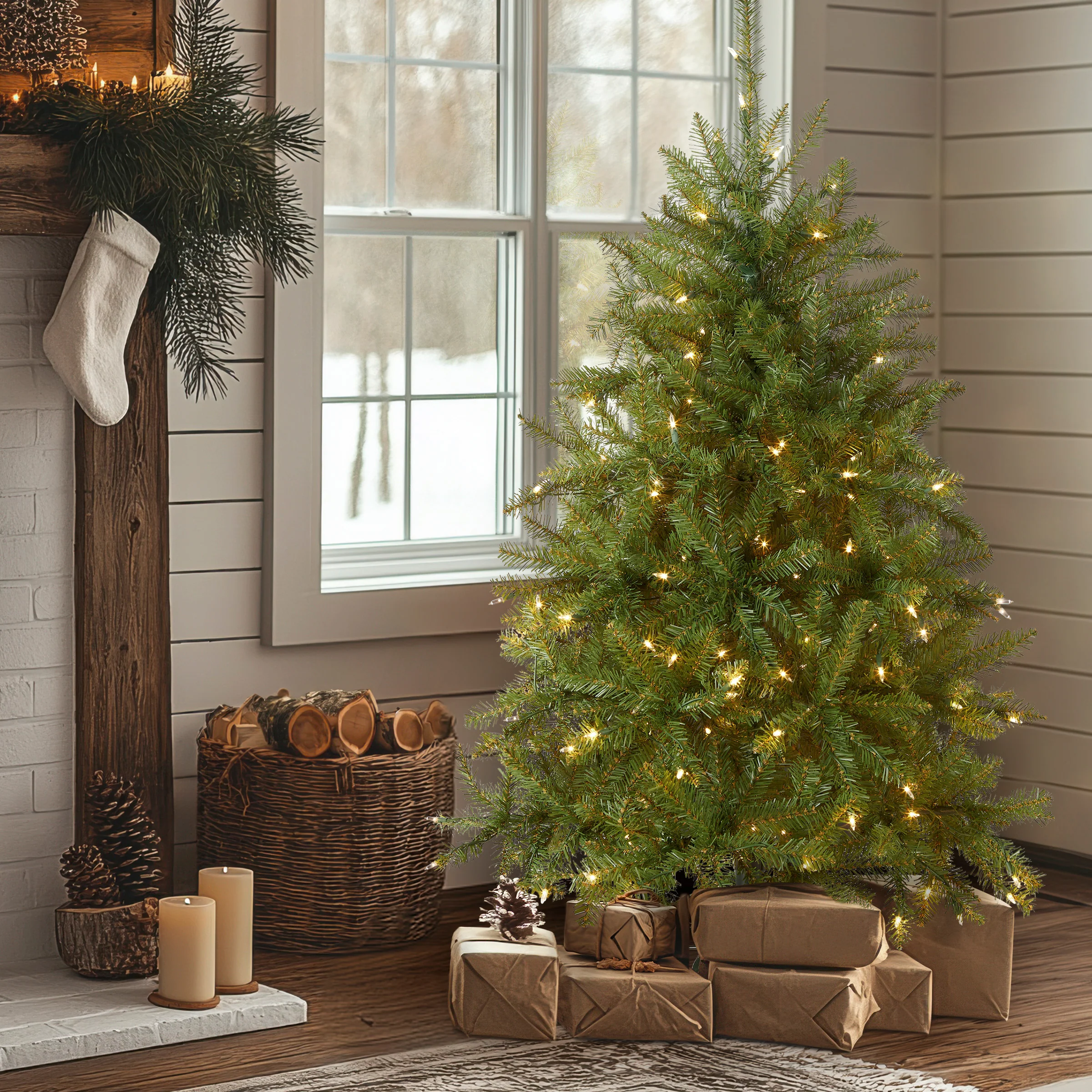 4 ft. Pre-Lit Dunhill Fir Tree with Clear Lights, Plug-In - Image 2