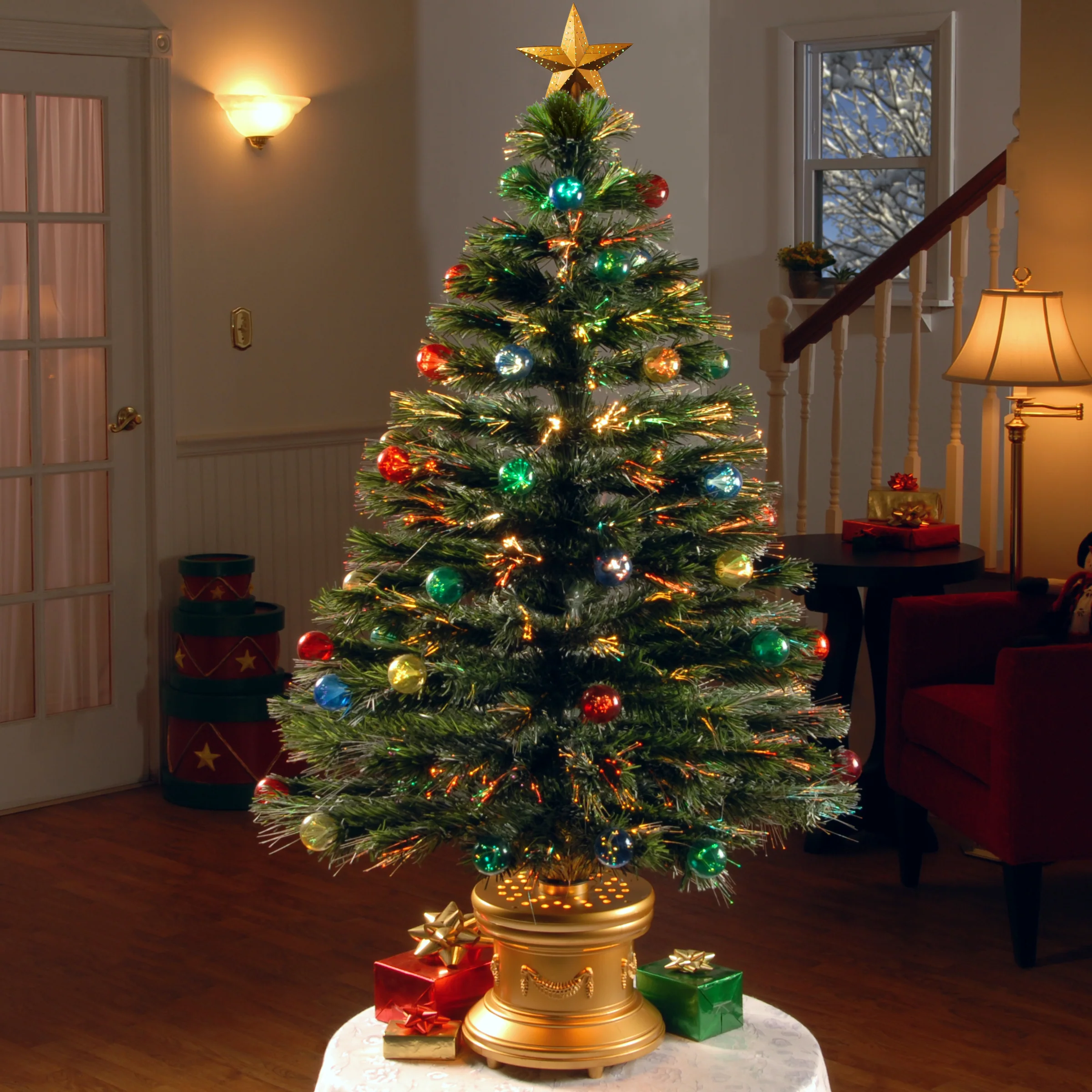 4 ft. Pre-Lit Fiber Optic Tree, Plug-In - Image 3