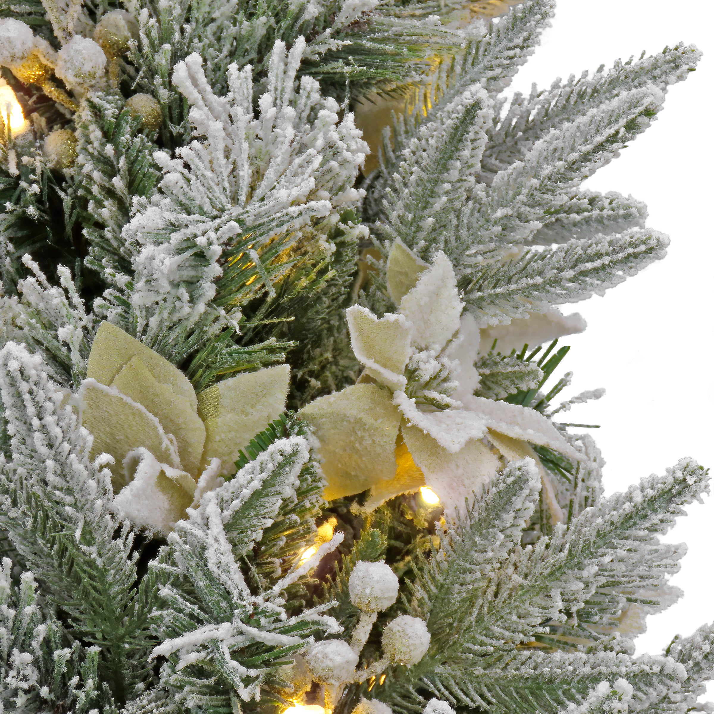 4 ft. Pre-Lit Frosted Colonial Fir Tree with Warm White LED Lights, Plug-In - Image 3