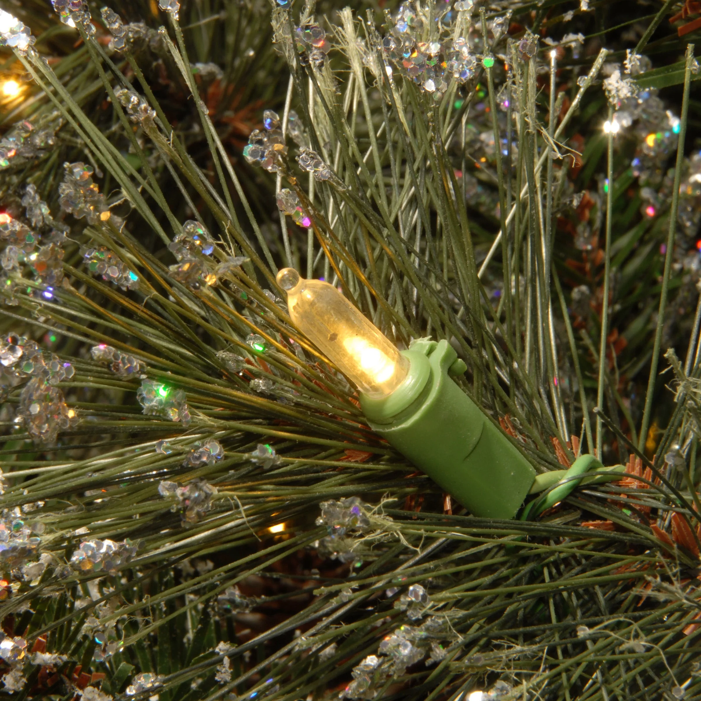 4 ft. Pre-Lit Glittery Bristle Tree with Clear Lights, Plug-In - Image 4