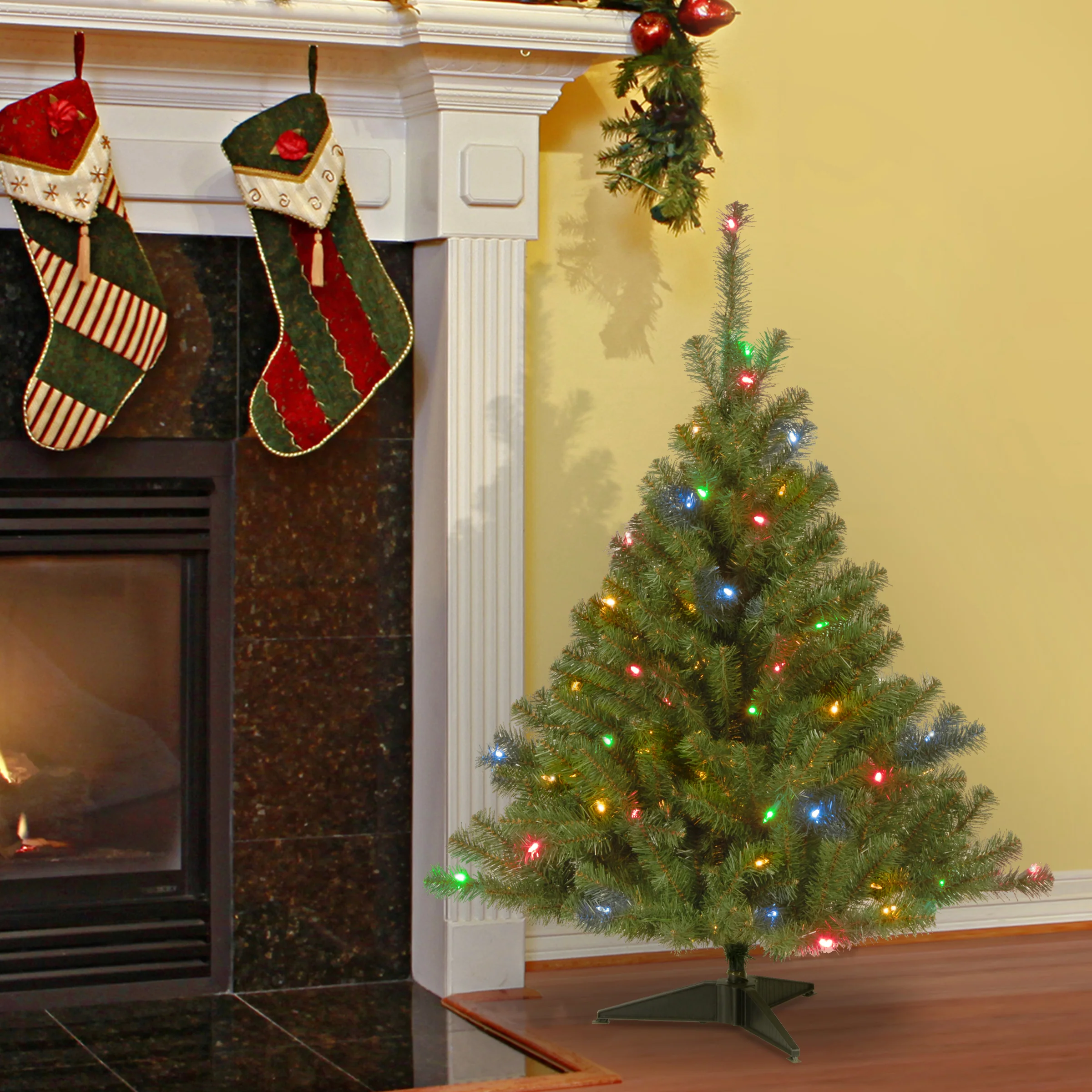 4 ft. Pre-Lit Kincaid Spruce Tree with Multicolor Lights - Image 2