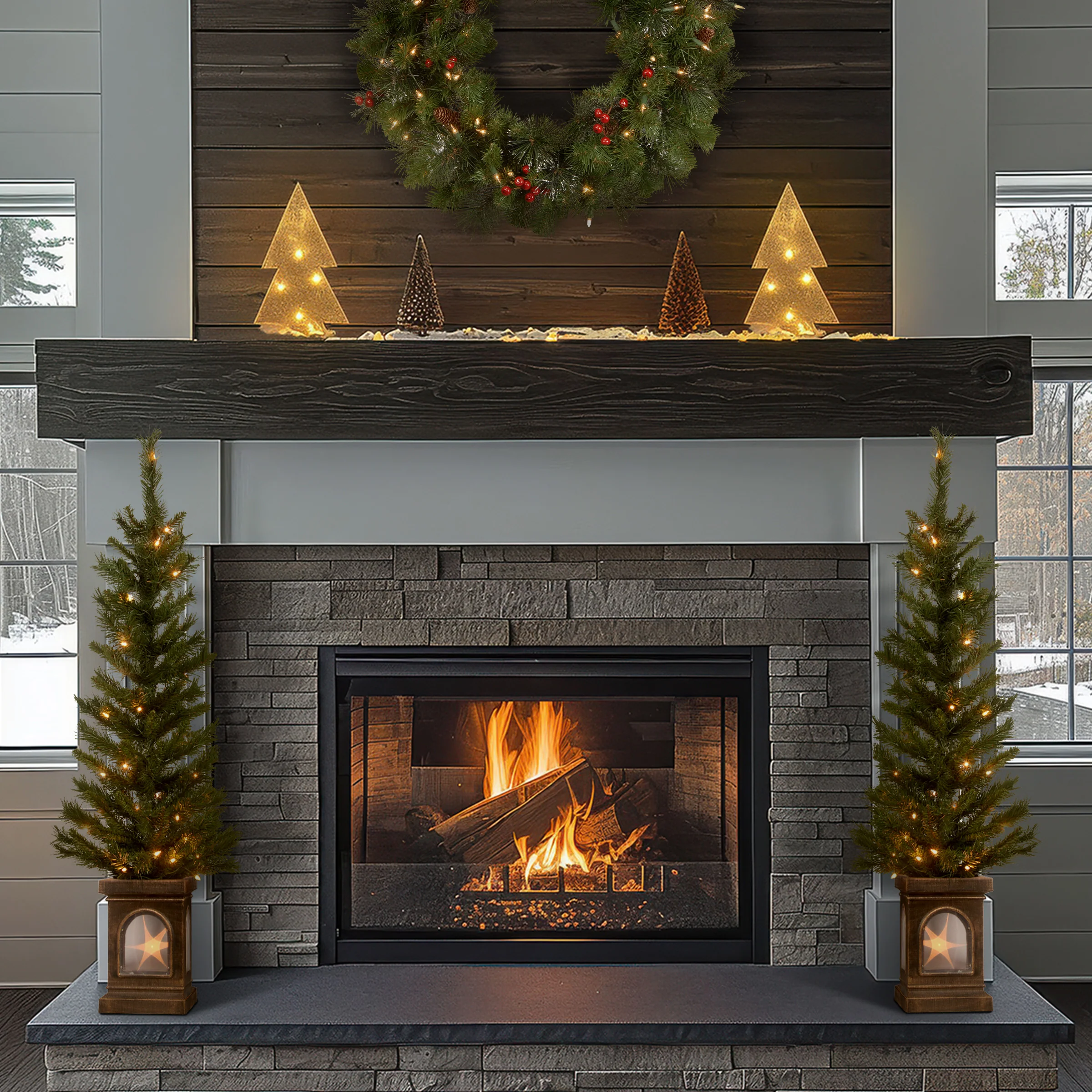 4 ft. Pre-Lit Leigh Valley Tree Set with Clear Lights, Plug-In - Image 2