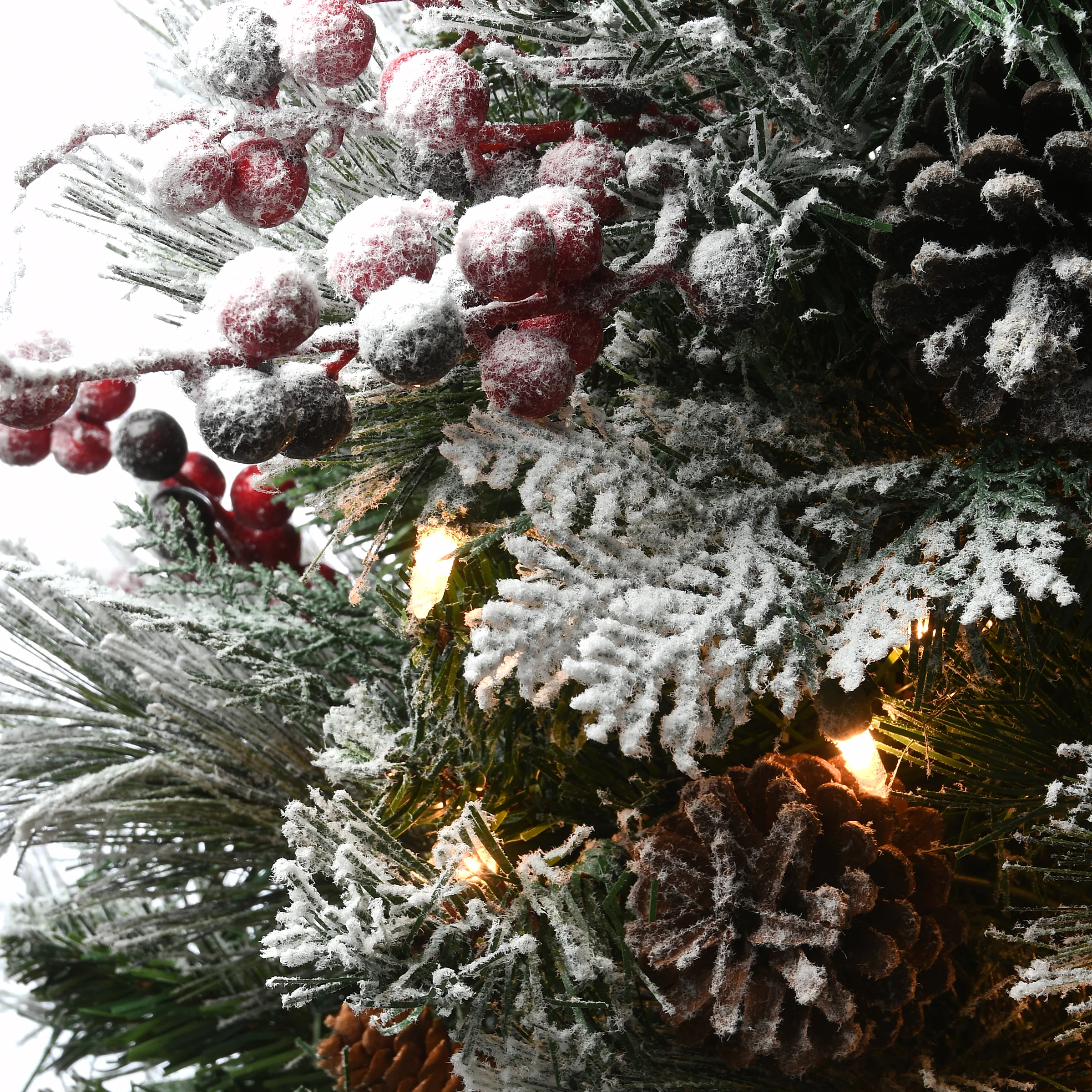 4 ft. Pre-Lit Snowy Bedford Pine Tree with Clear Lights, Plug-In - Image 5