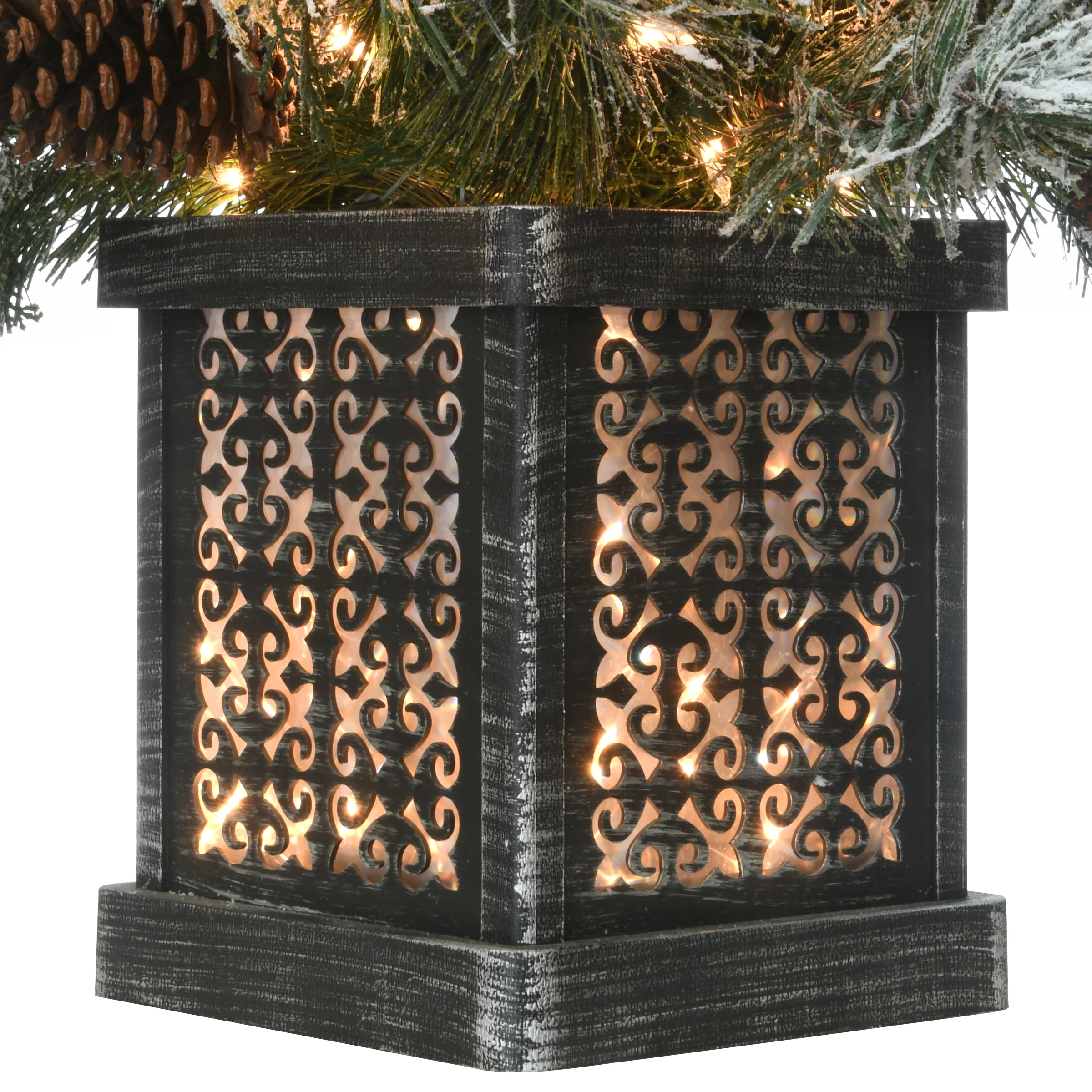 4 ft. Pre-Lit Snowy Bedford Pine Tree with Clear Lights, Plug-In - Image 6
