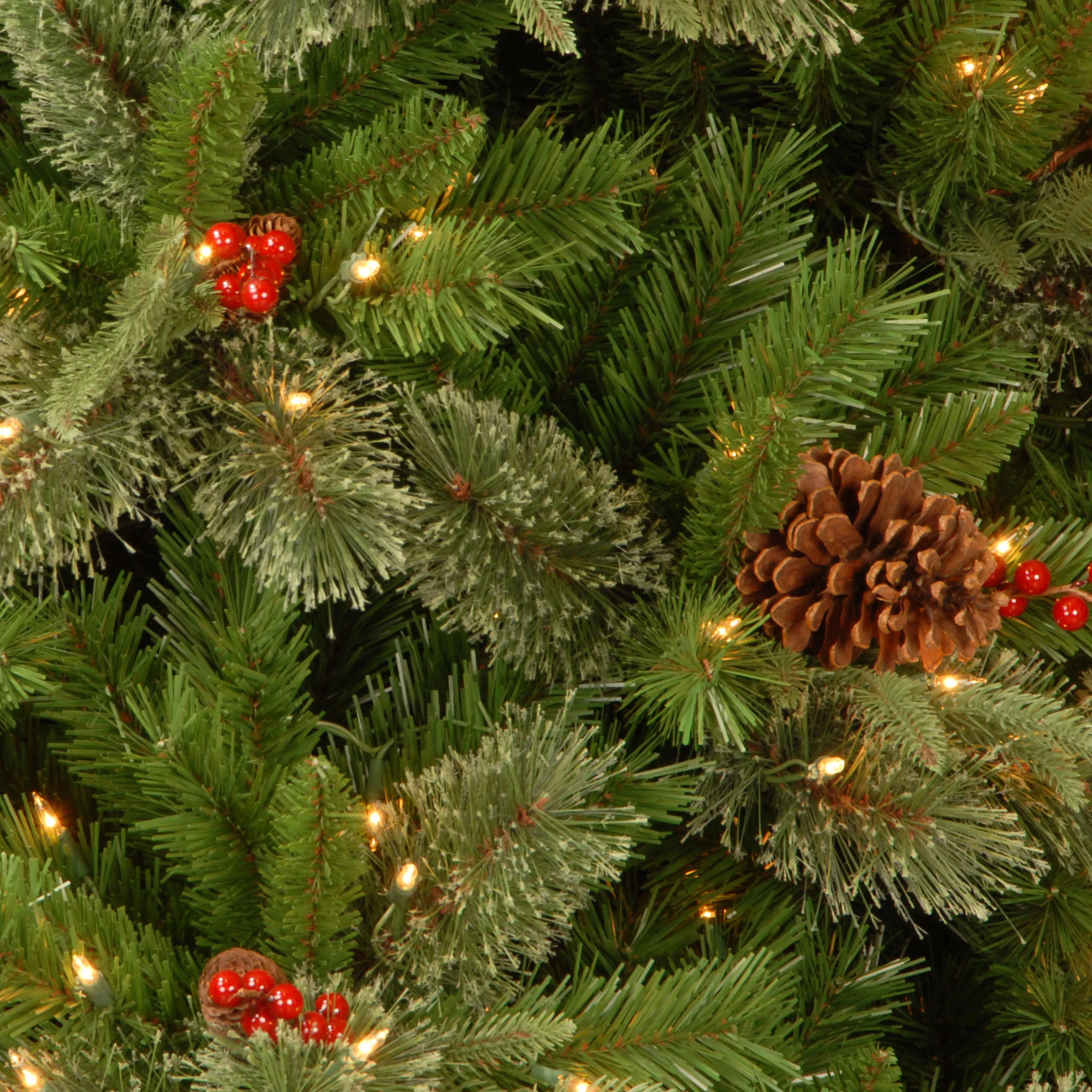 4 ft. Pre-Lit Snowy Bristle Berry Tree with Clear Lights, Plug-In - Image 3