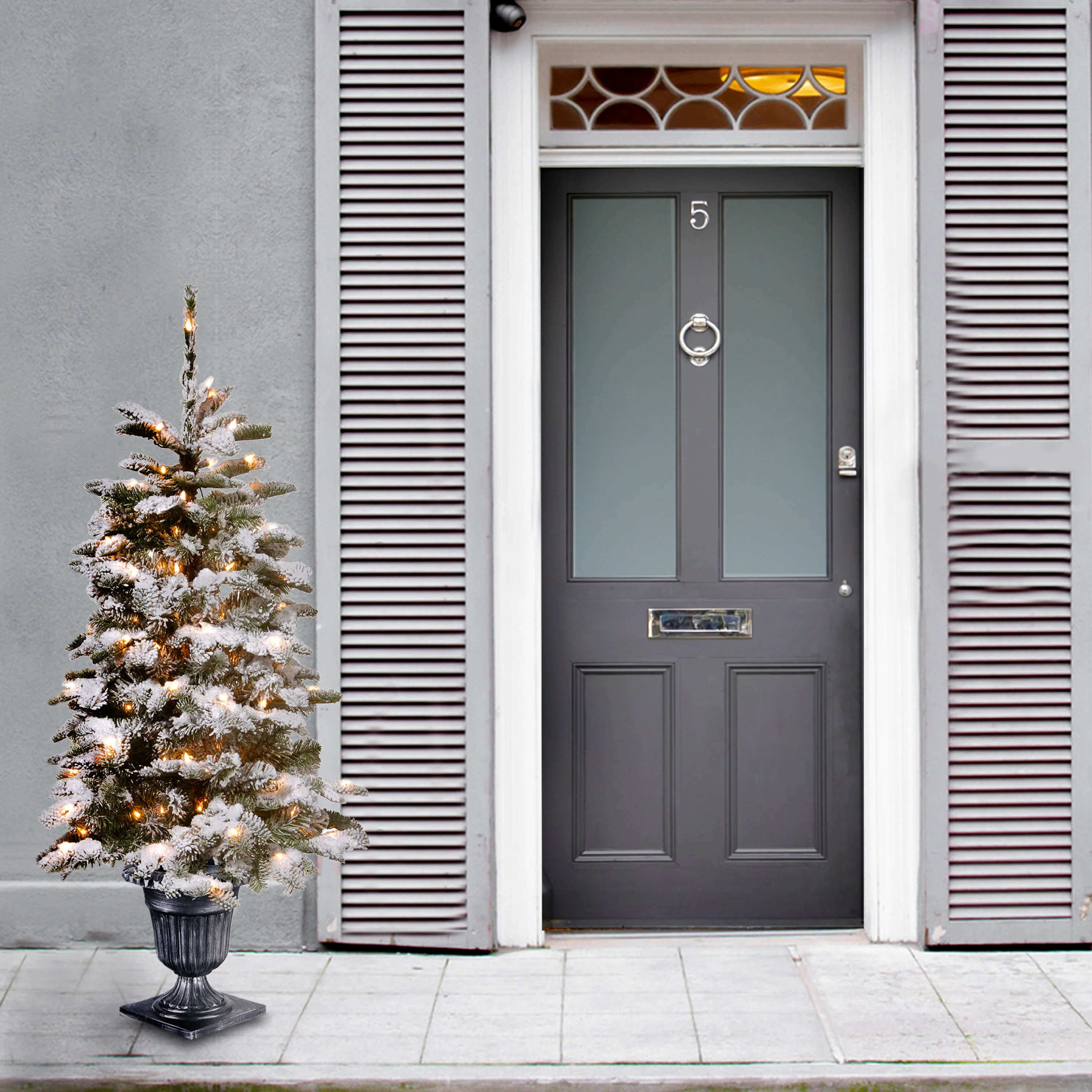 4 ft. Pre-Lit Snowy Camden Tree with Clear Lights - Image 2