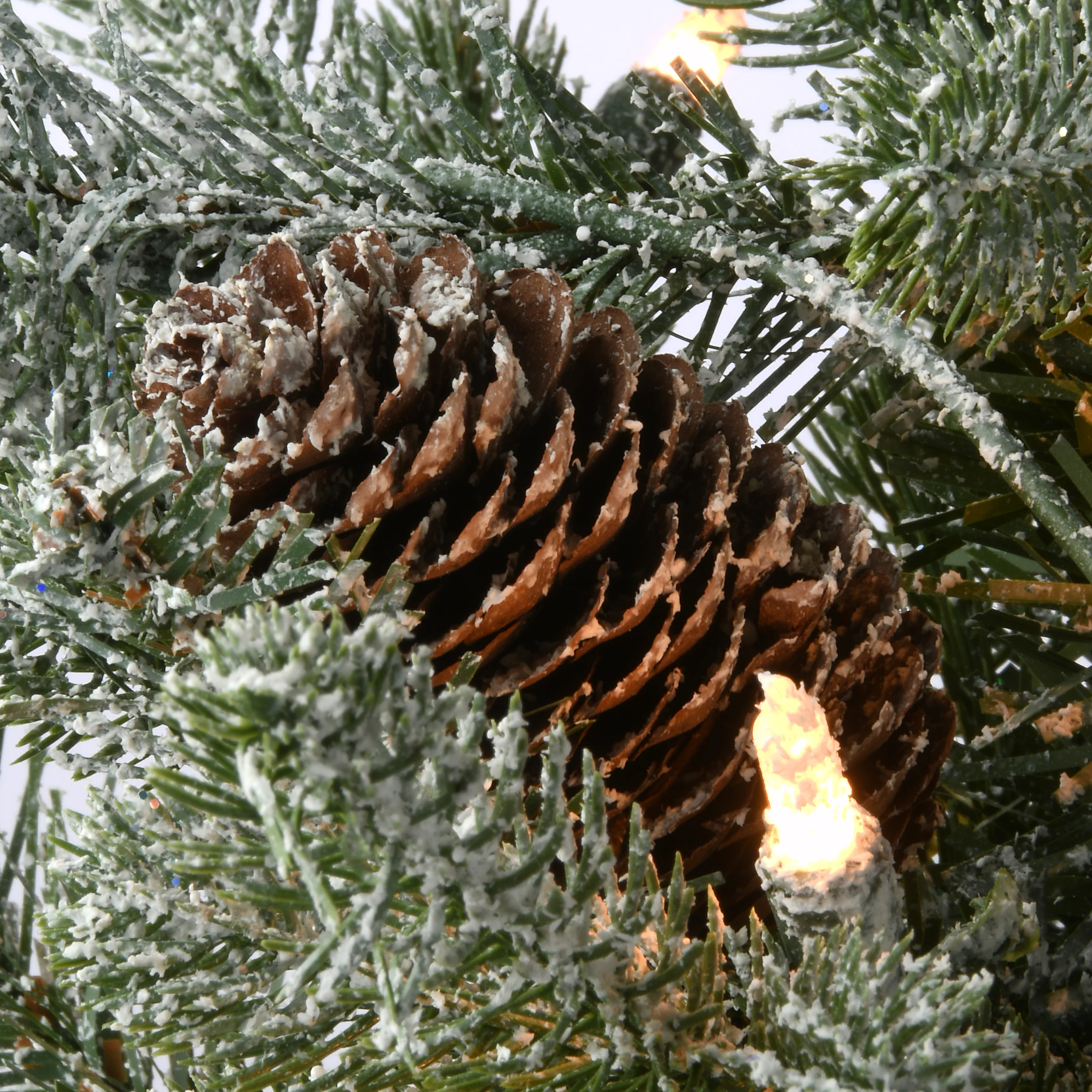 4 ft. Pre-Lit Snowy Morgan Spruce Tree with Clear Lights, Plug-In - Image 3
