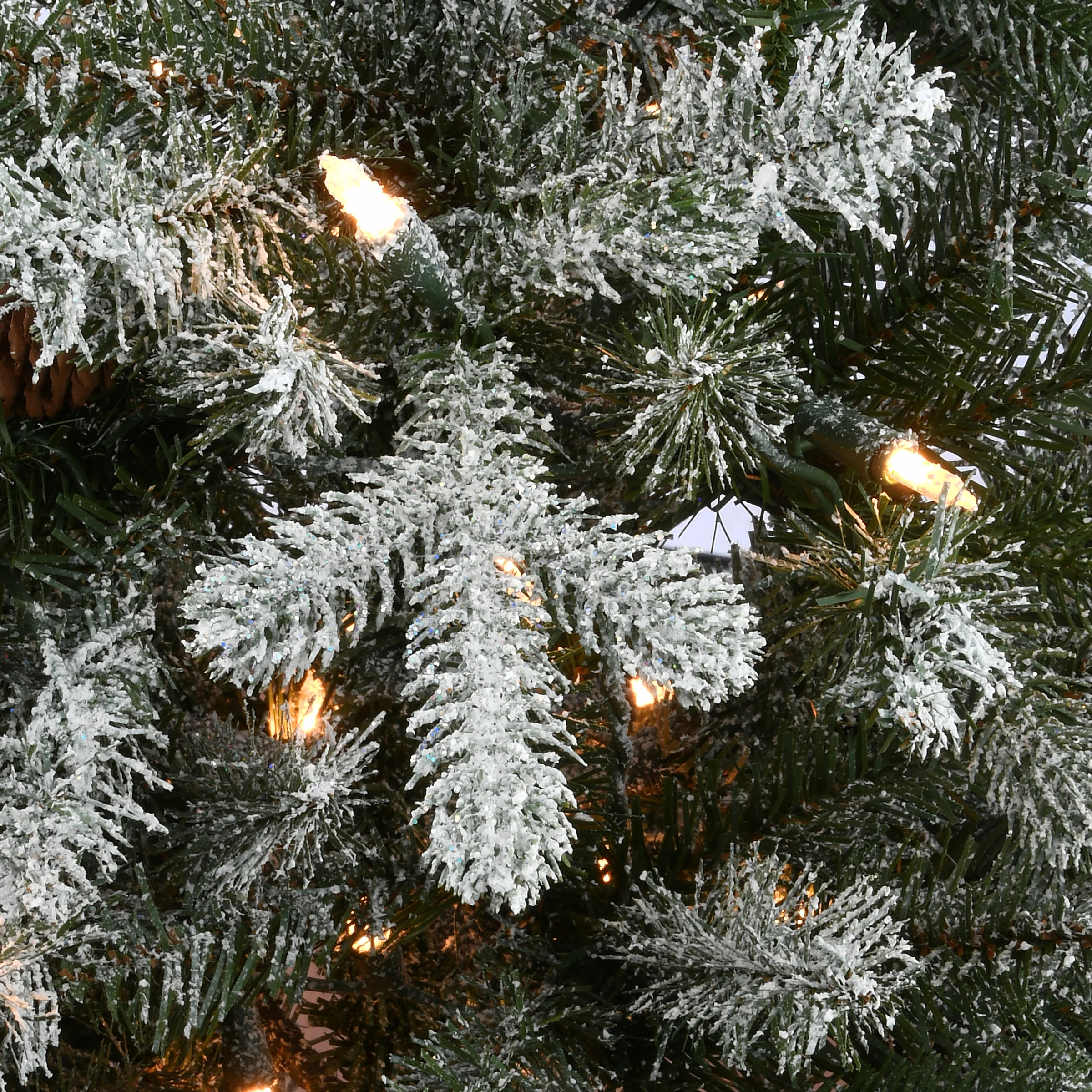 4 ft. Pre-Lit Snowy Morgan Spruce Tree with Clear Lights, Plug-In - Image 4