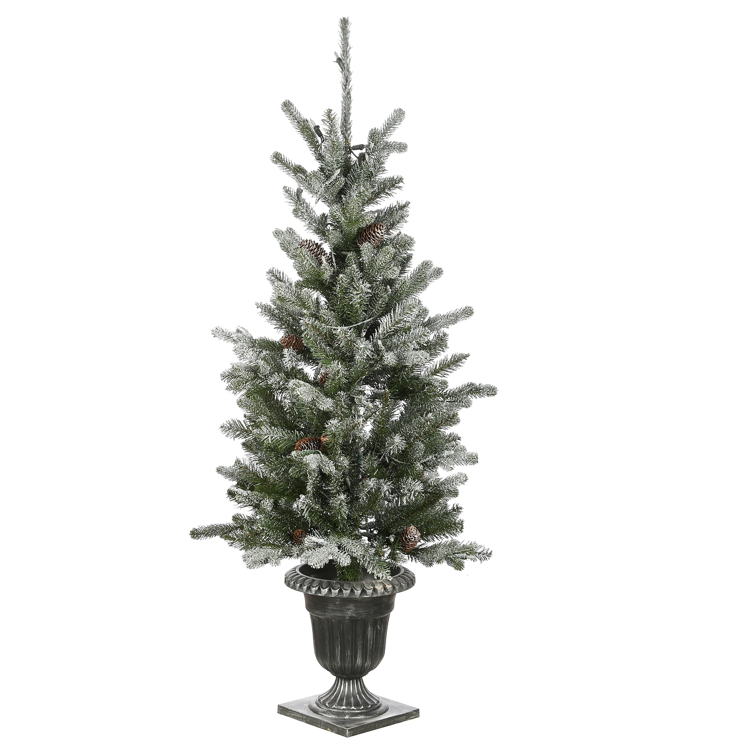 4 ft. Pre-Lit Snowy Morgan Spruce Tree with Clear Lights, Plug-In - Image 6
