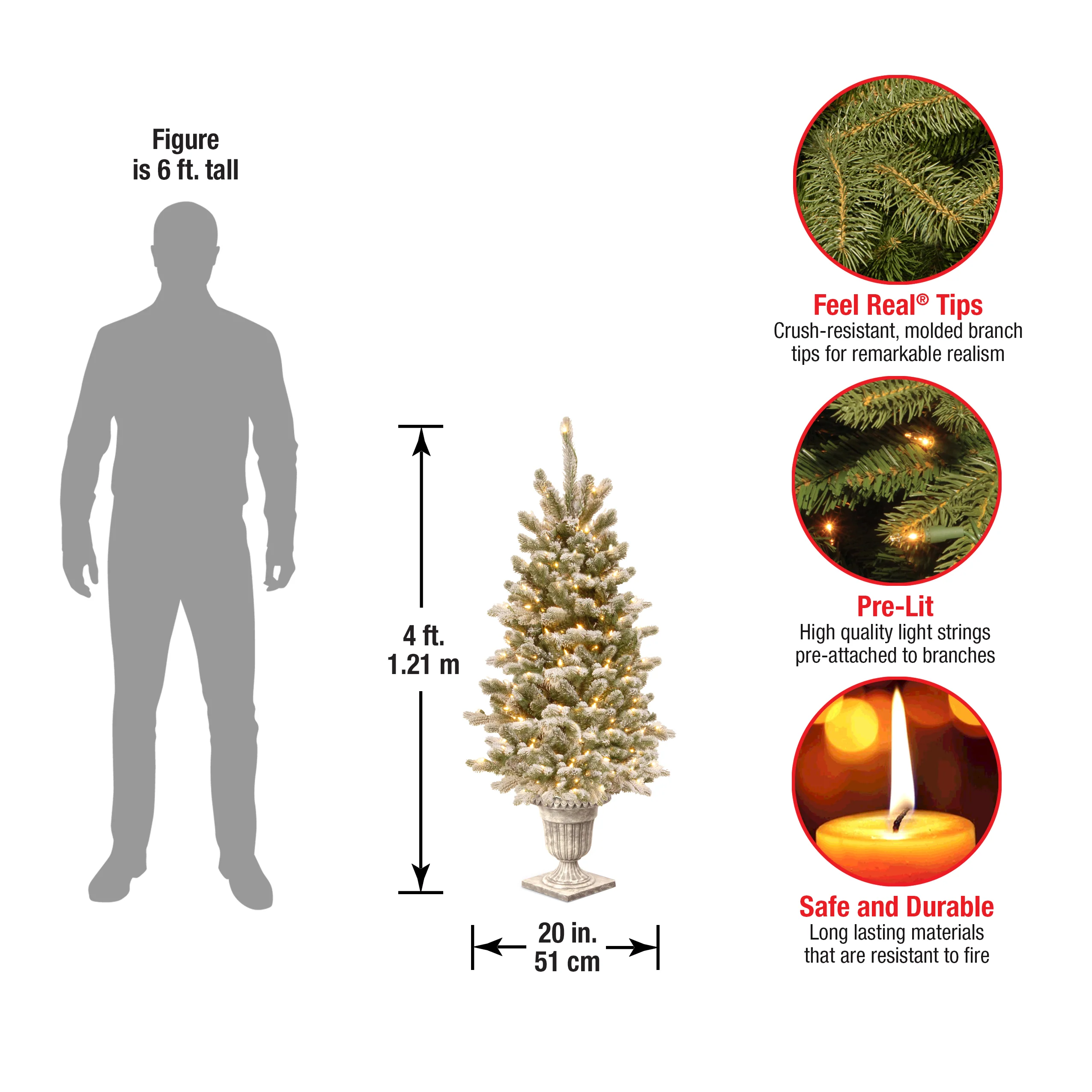 4 ft. Pre-Lit Snowy Sheffield Spruce Tree with Twinkly LED Lights, Plug-In - Image 5