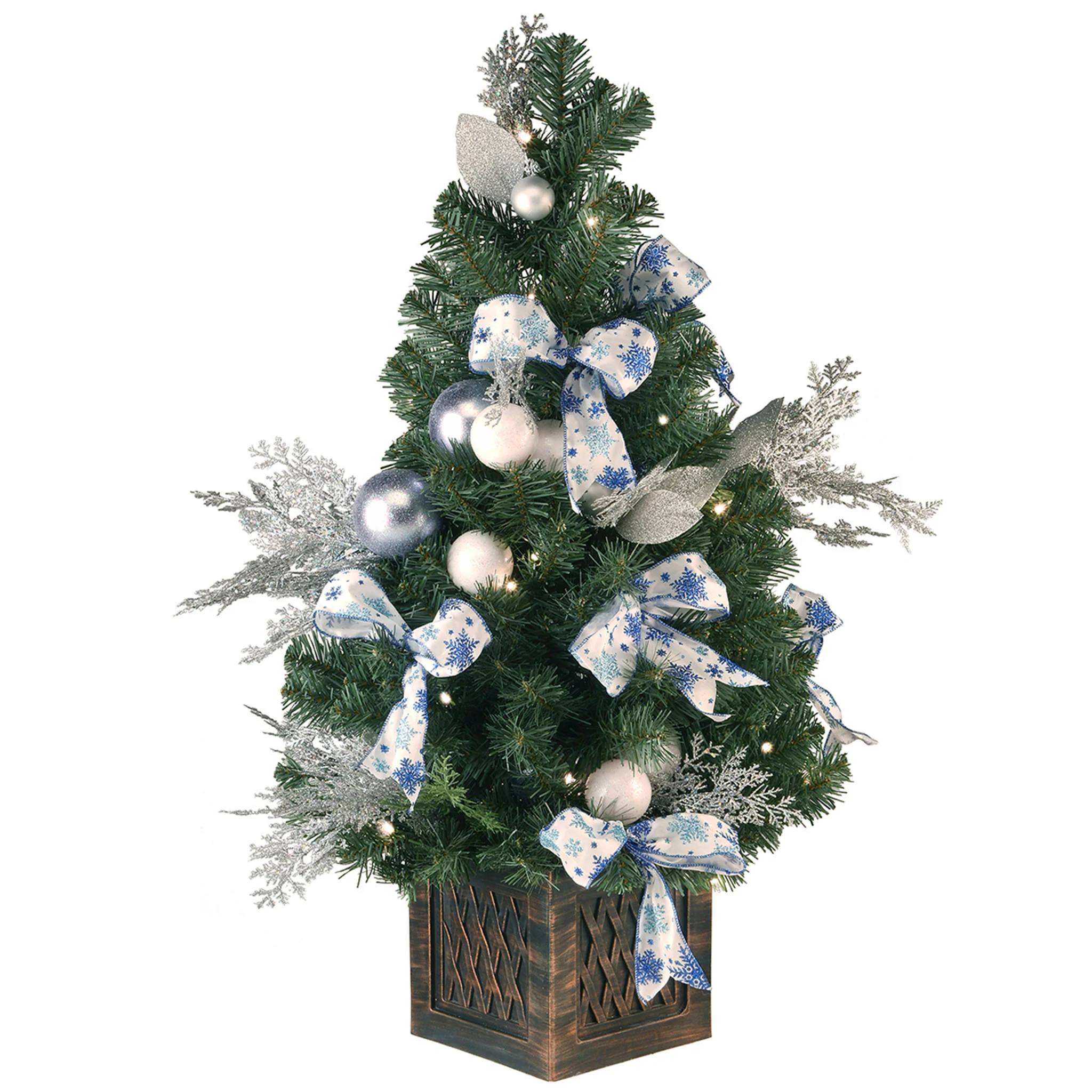 40 in. Pre-Lit Decorative Collection Ornament Tree with Clear Lights, Plug-In