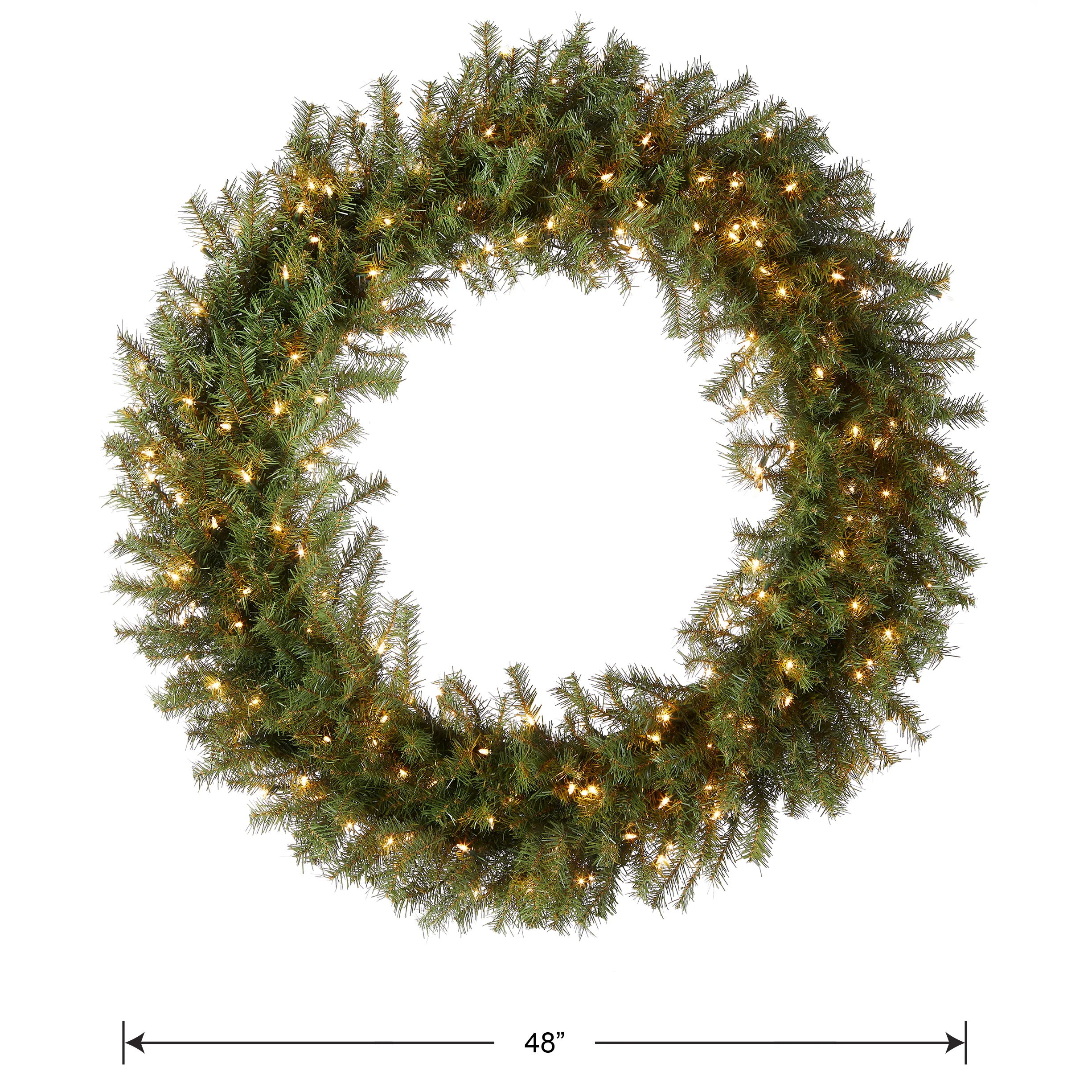 48 in. Pre-Lit Norwood Fir Wreath with Clear Lights, Plug-In - Image 4
