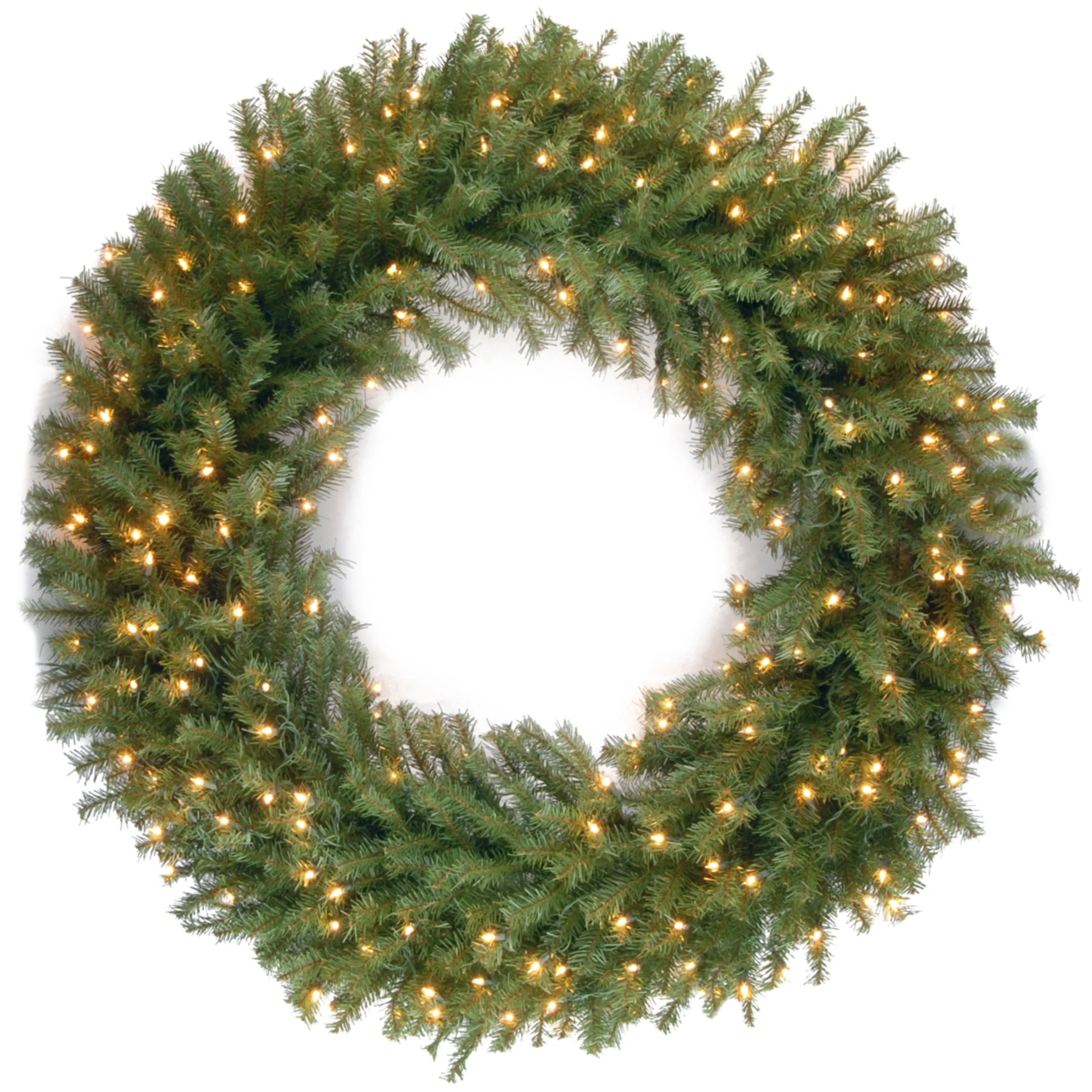 48 in. Pre-Lit Norwood Fir Wreath with Warm White LED Lights, Plug-In - Image 5