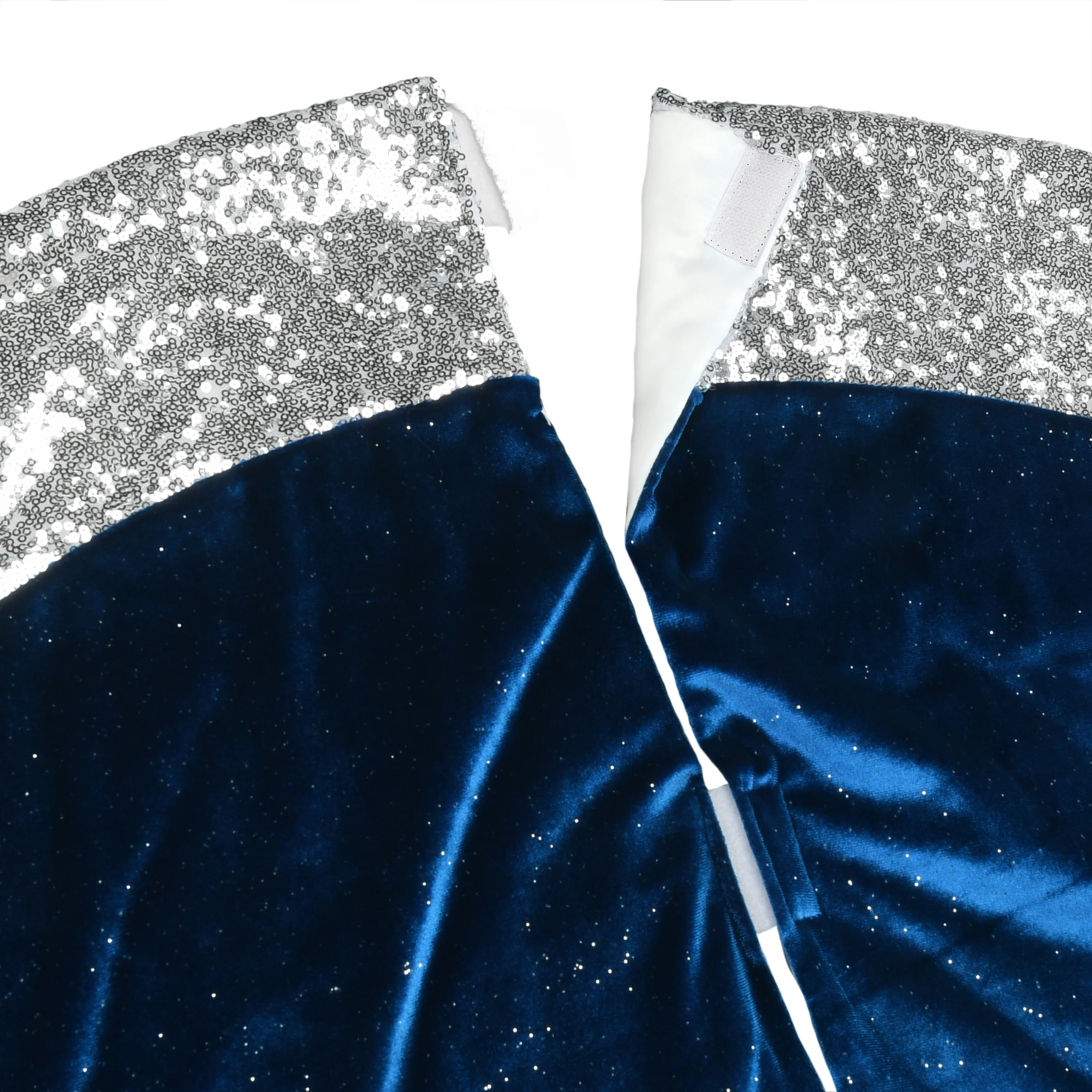 48 in. Arctic Lights Collection Navy and Silver Tree Skirt - Image 6