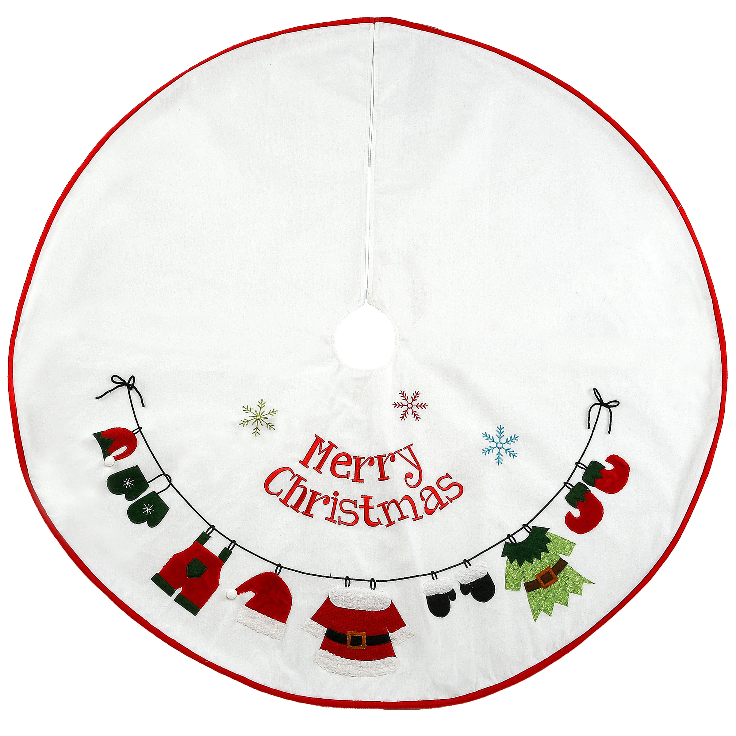 48 in. White “Merry Christmas in. Tree Skirt