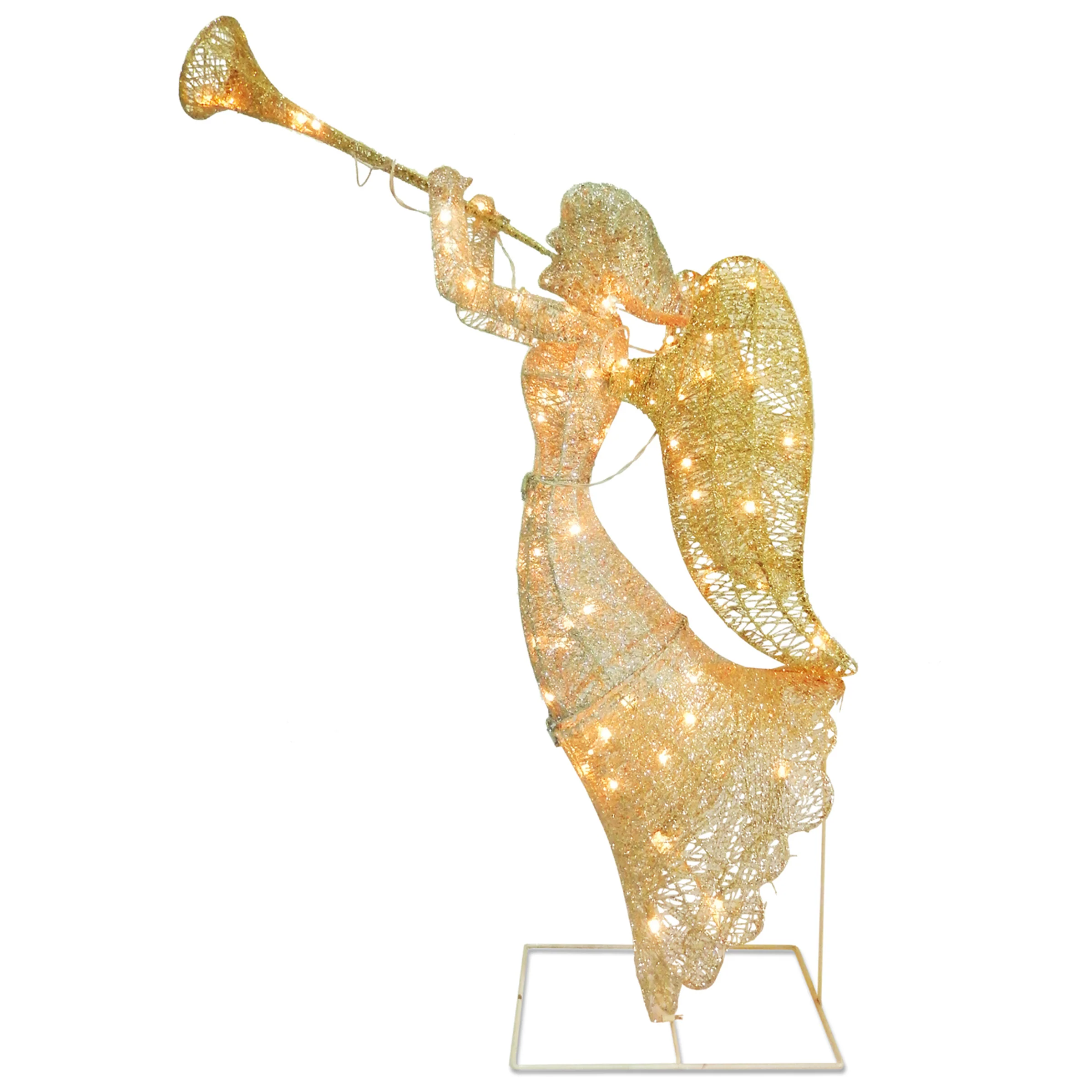 48 in. Champagne Sisal Angel with LED Lights