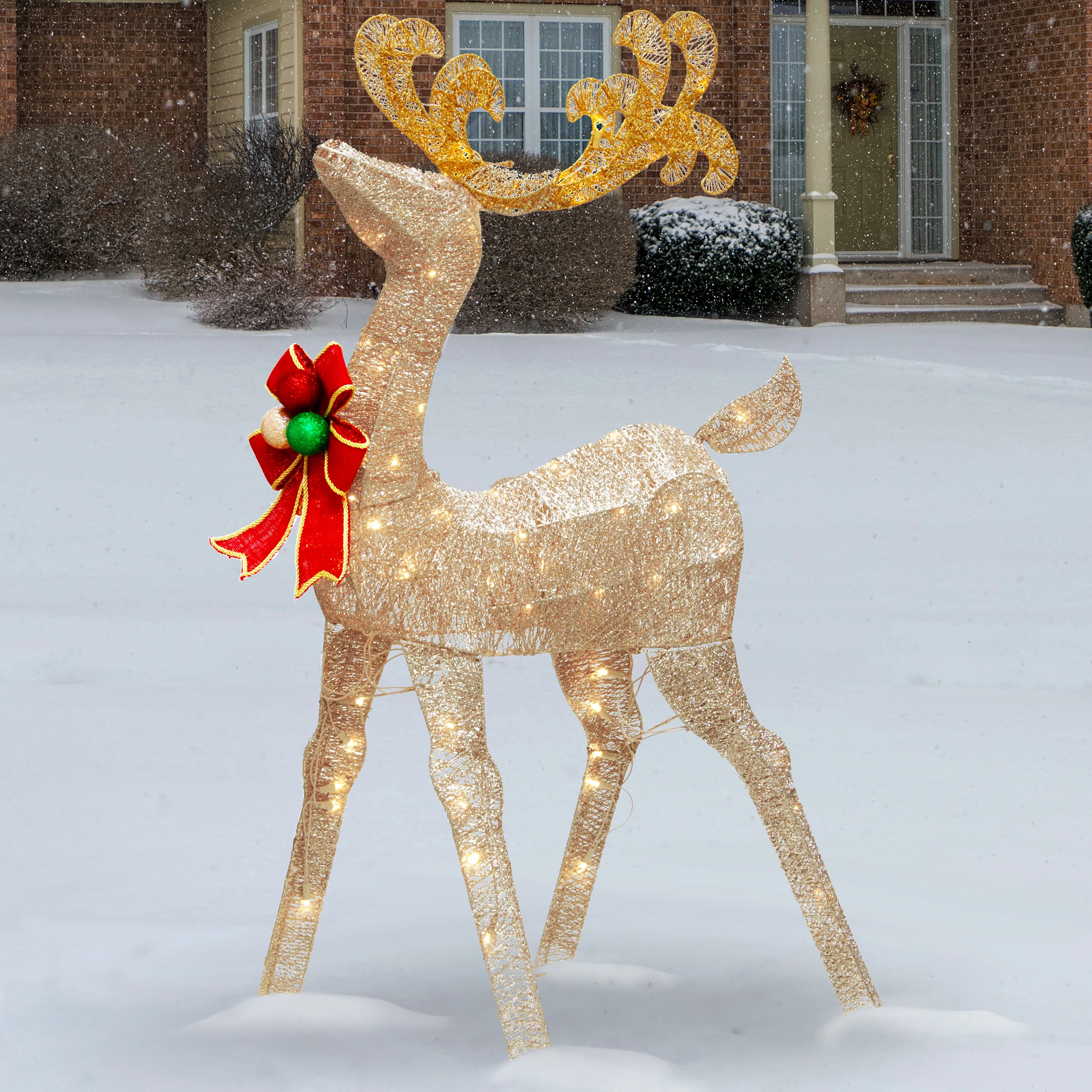 48 in. Reindeer Decoration with White LED Lights, Plug-In - Image 2