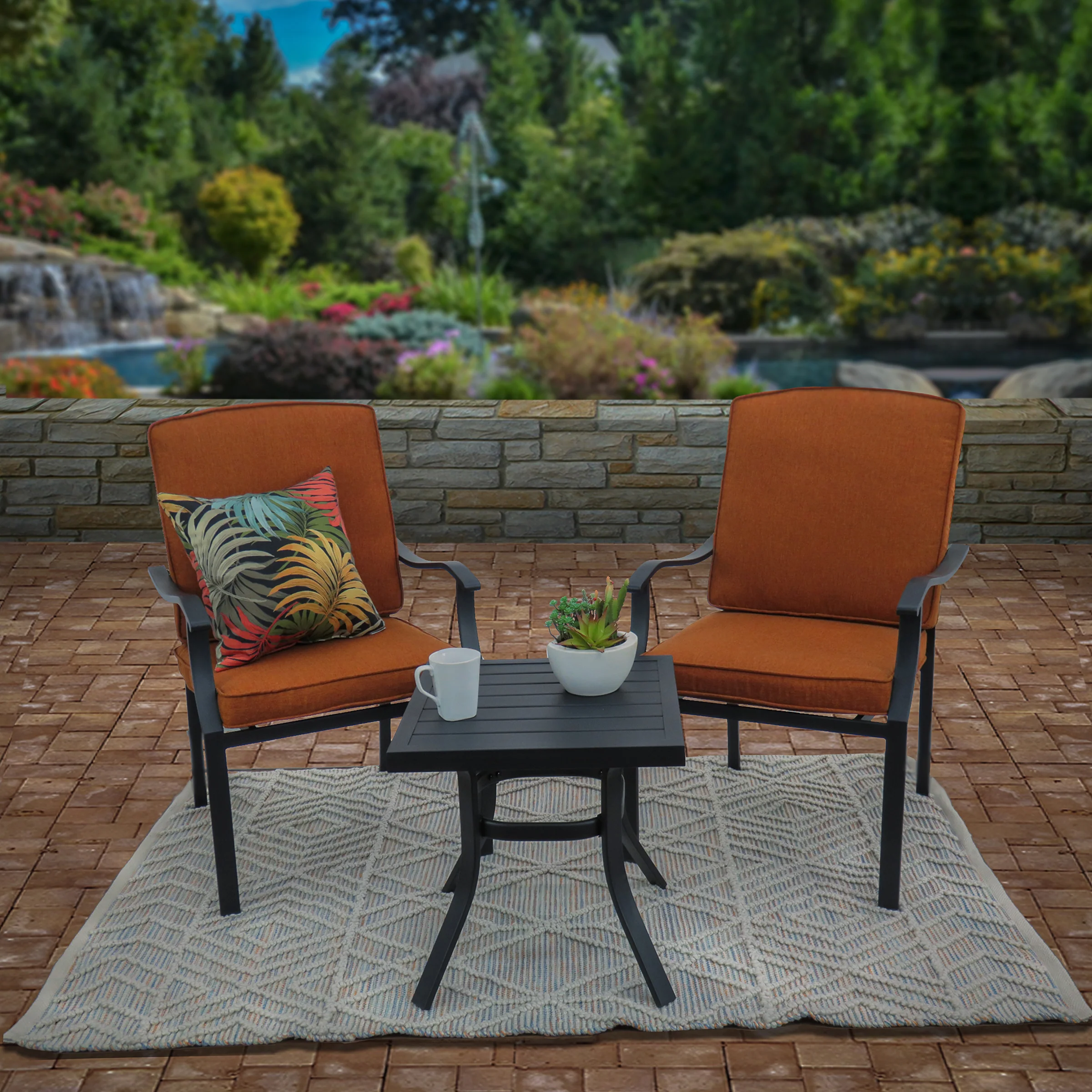 4x6 ft. Multicolor Hand Woven Outdoor Rug - Image 2