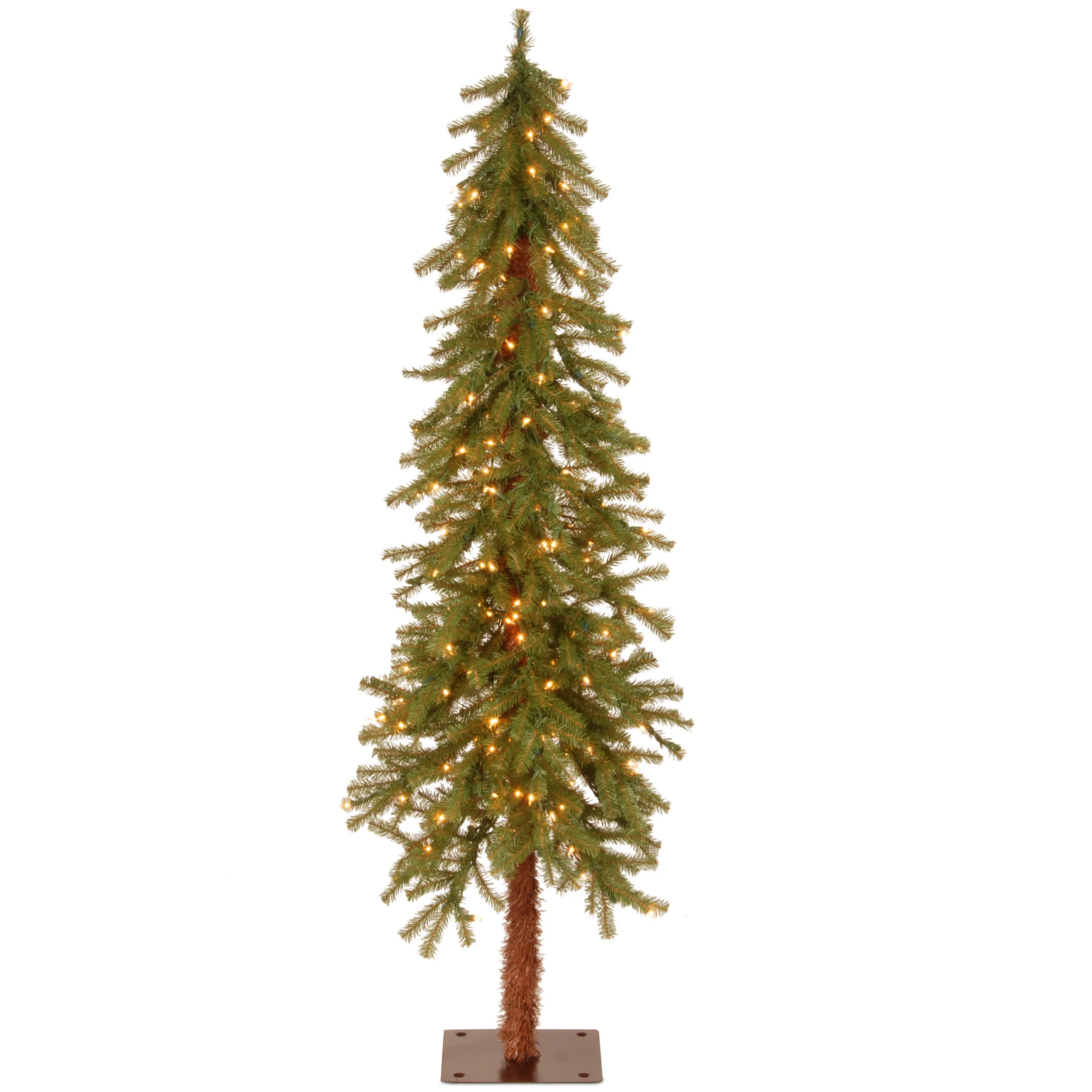 5 ft. Pre-Lit Hickory Cedar Slim Tree with Clear Lights, Plug-In - Image 6