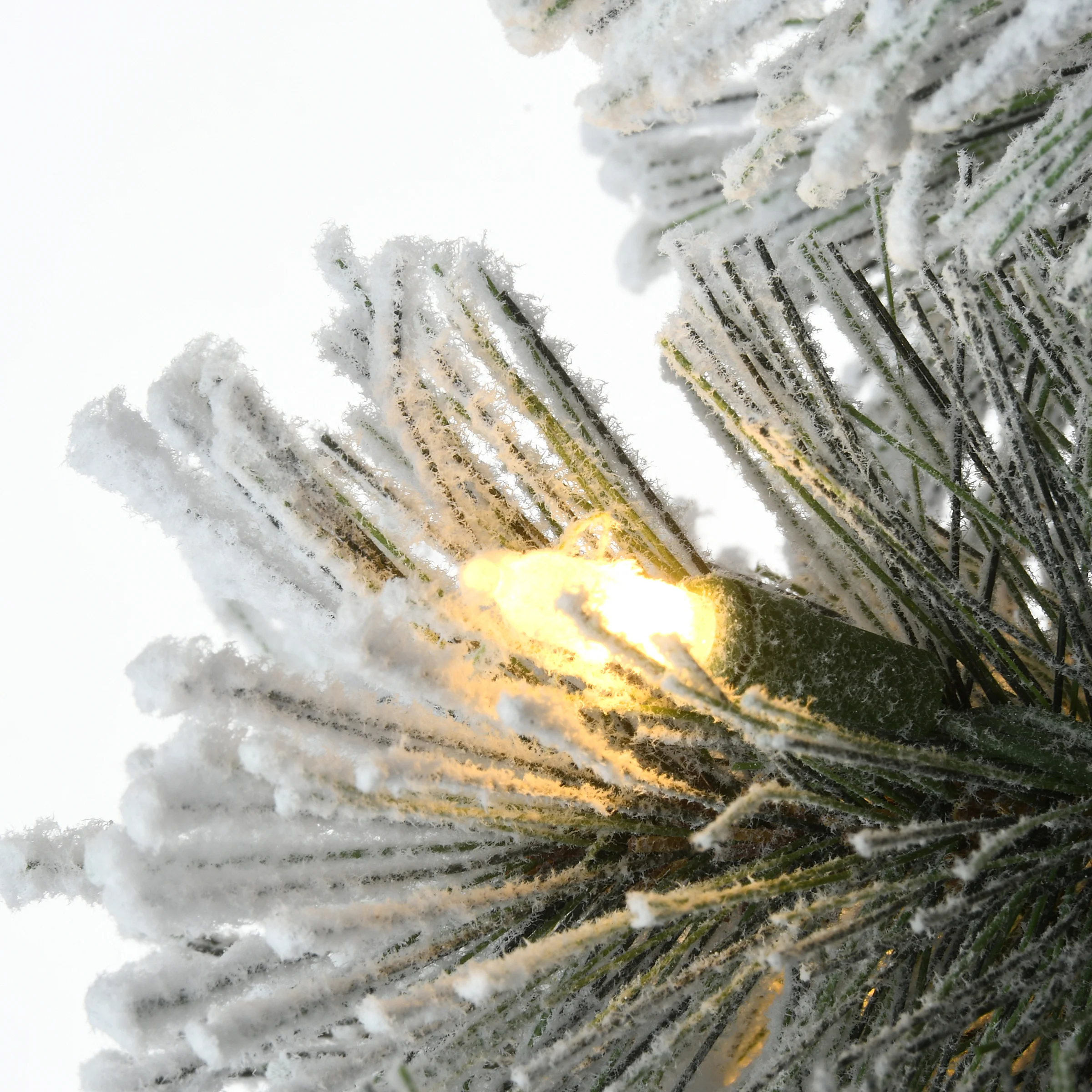 5 ft. Pre-Lit Snowy Pogue Pine Slim Tree with LED Lights, Plug-In - Image 3