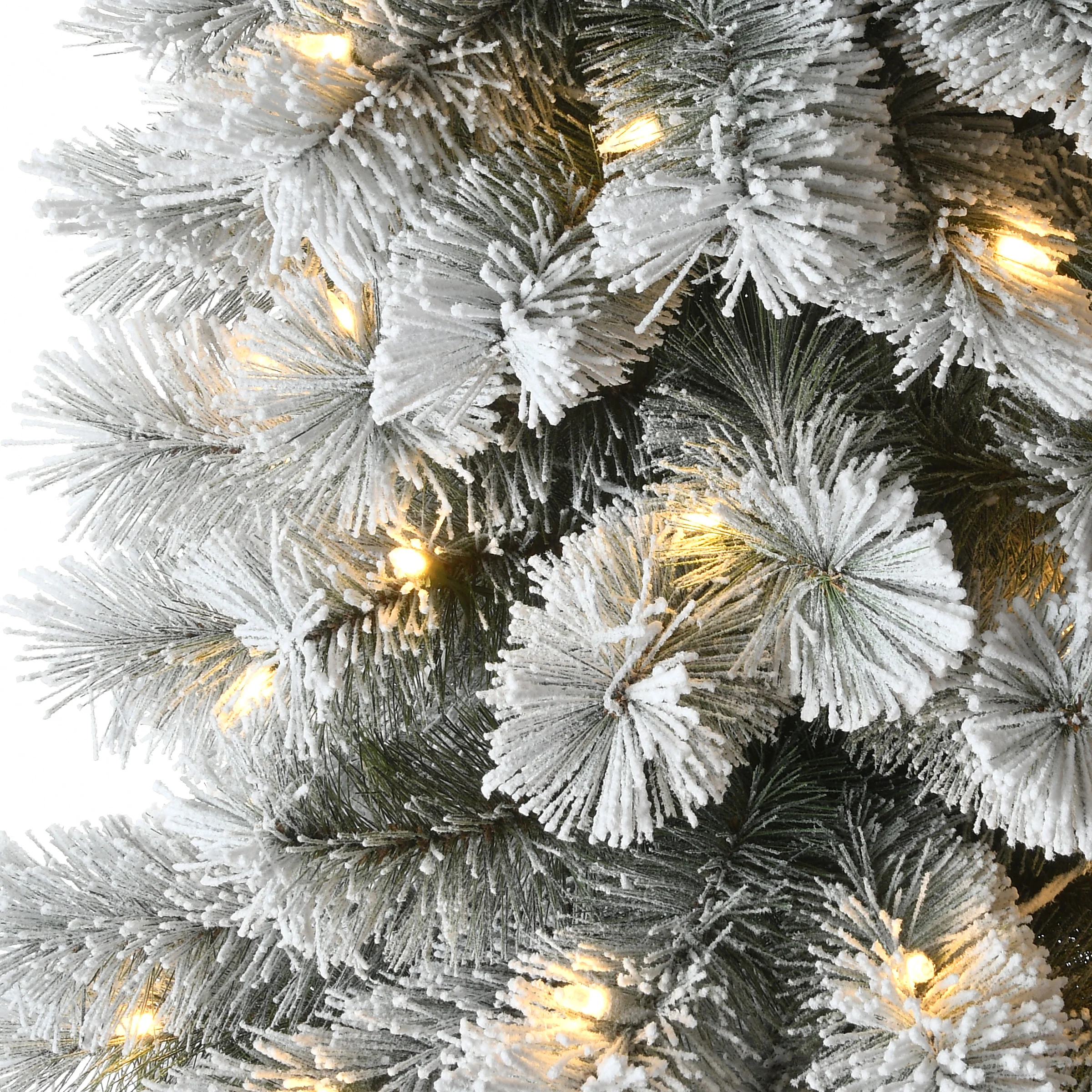 5 ft. Pre-Lit Snowy Pogue Pine Slim Tree with LED Lights, Plug-In - Image 4