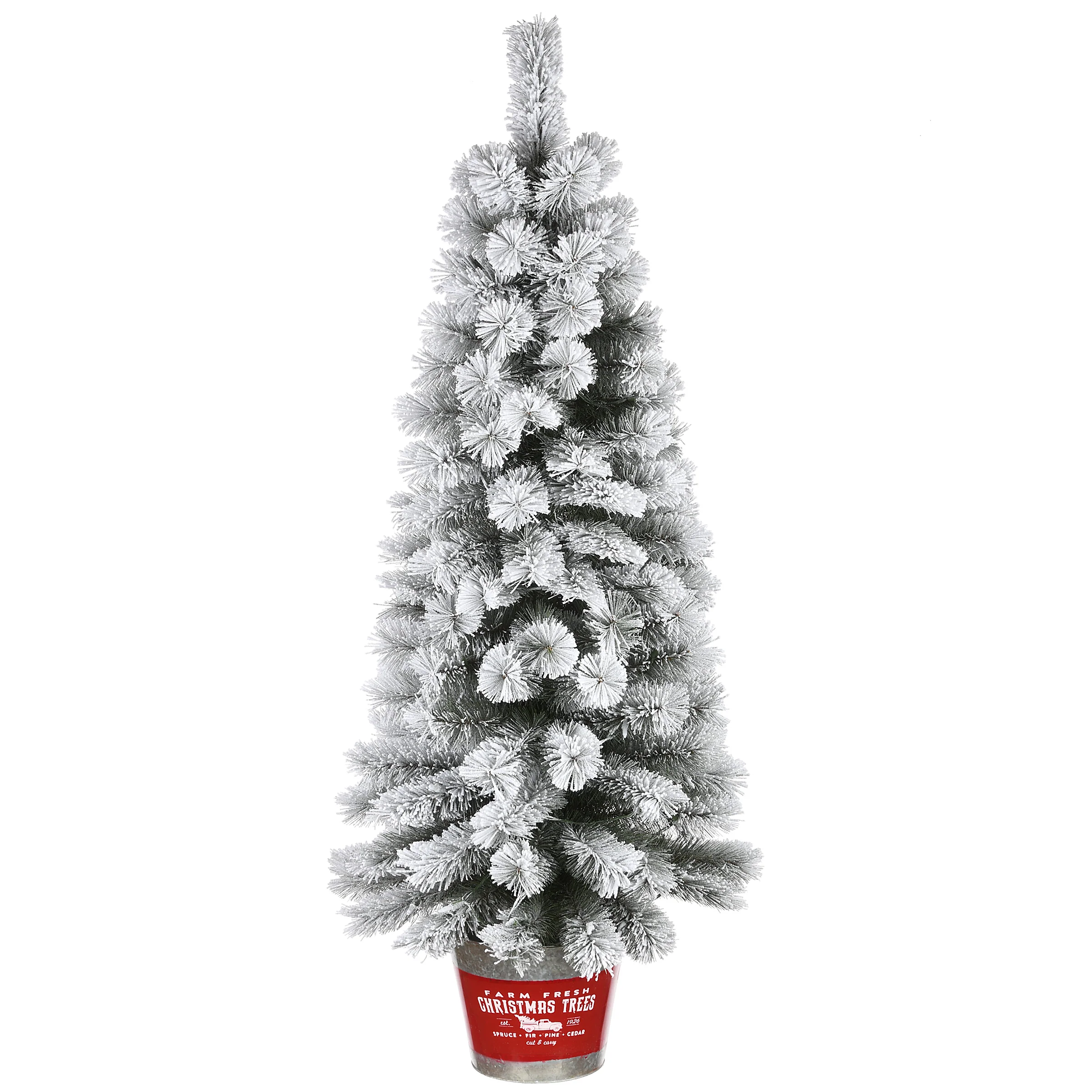 5 ft. Pre-Lit Snowy Pogue Pine Slim Tree with LED Lights, Plug-In - Image 5