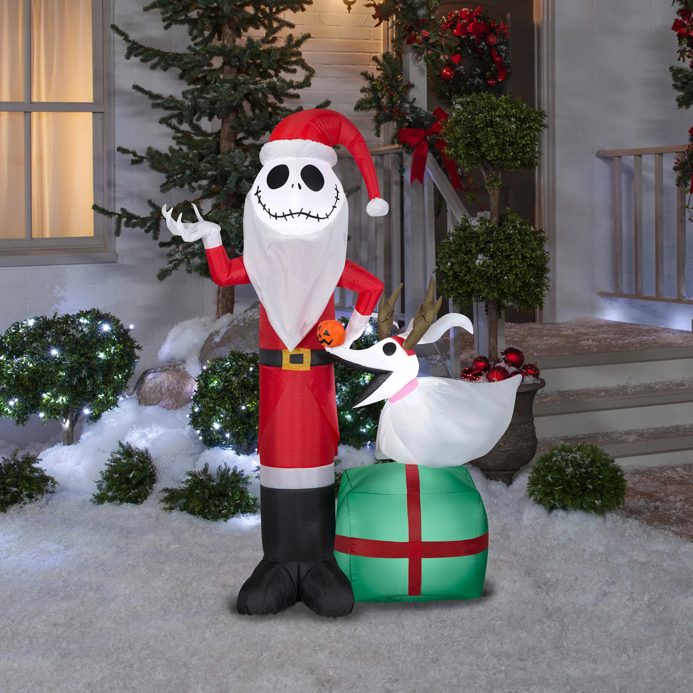 5 ft. Santa Jack Skellington and Zero - Image 2