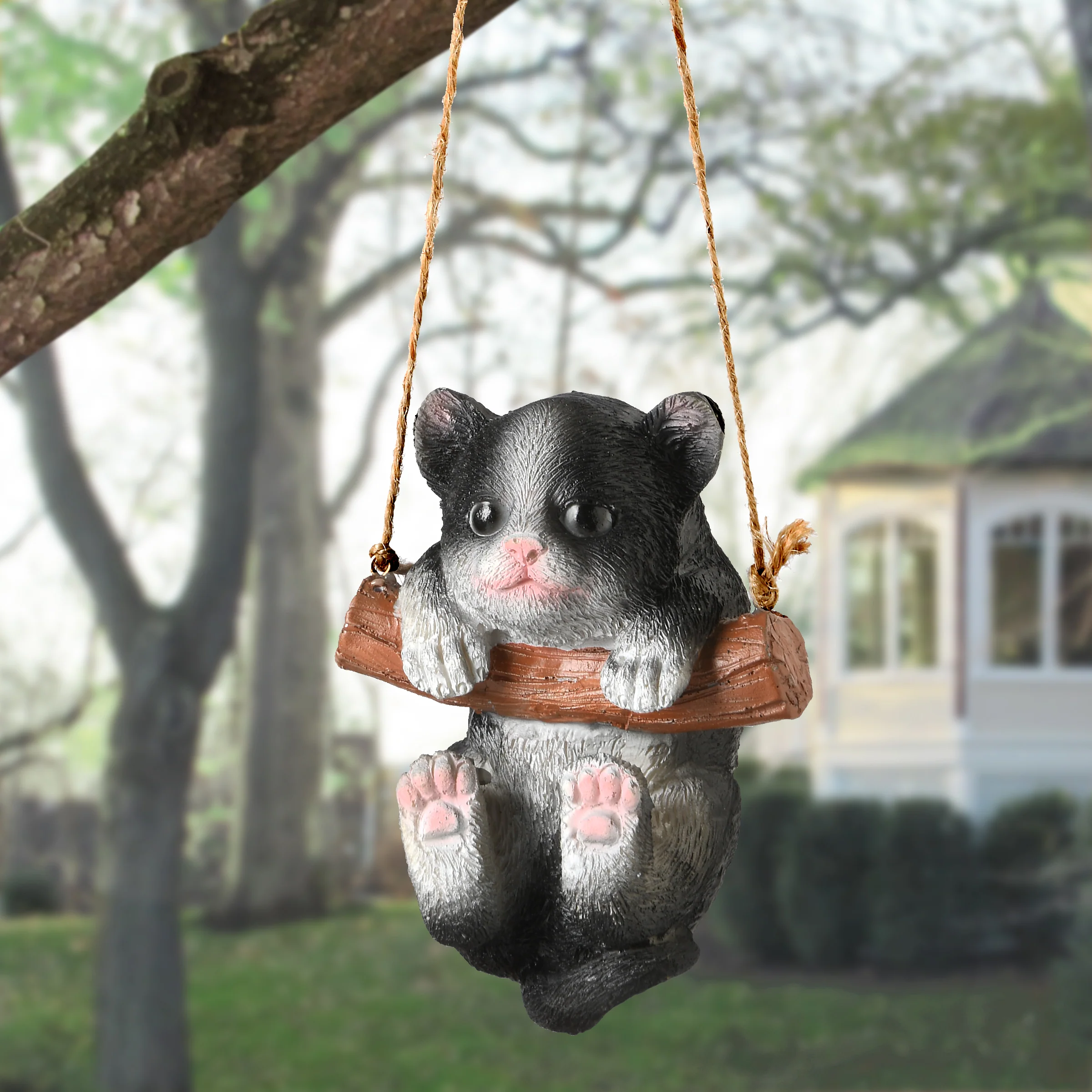 5 in. Black and White Kitten Hanging Decoration - Image 2