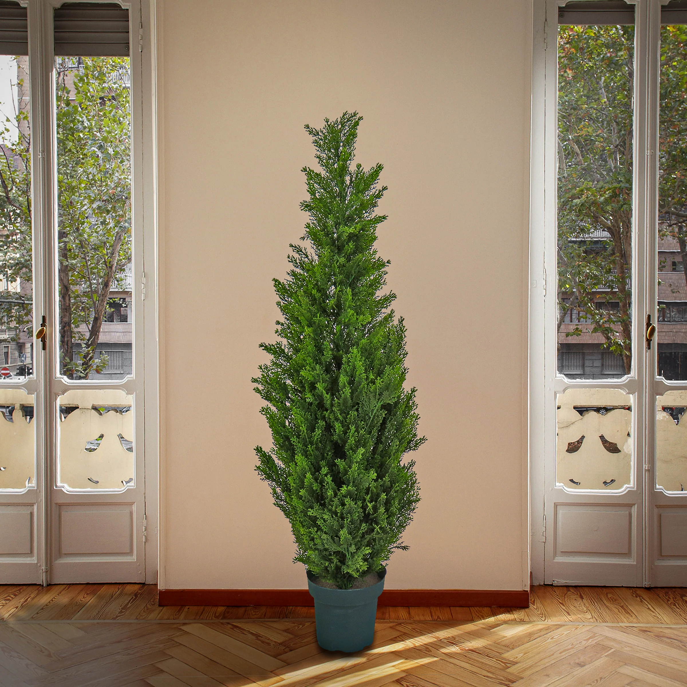 50 in. Cedar Topiary Tree in Dark Green Round Growers Pot - Image 2