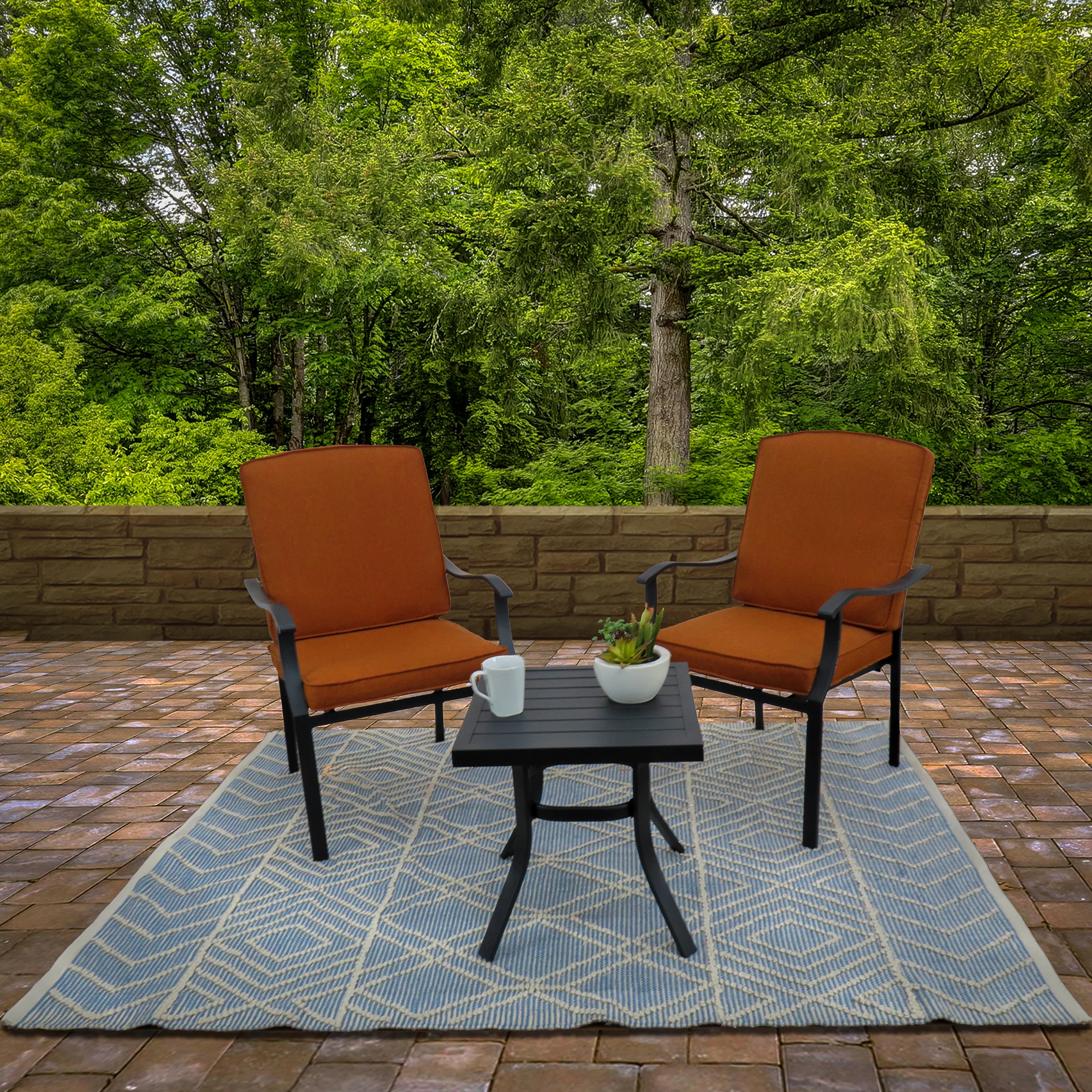 5x7 ft. Cloud Blue Hand Woven Outdoor Rug - Image 2