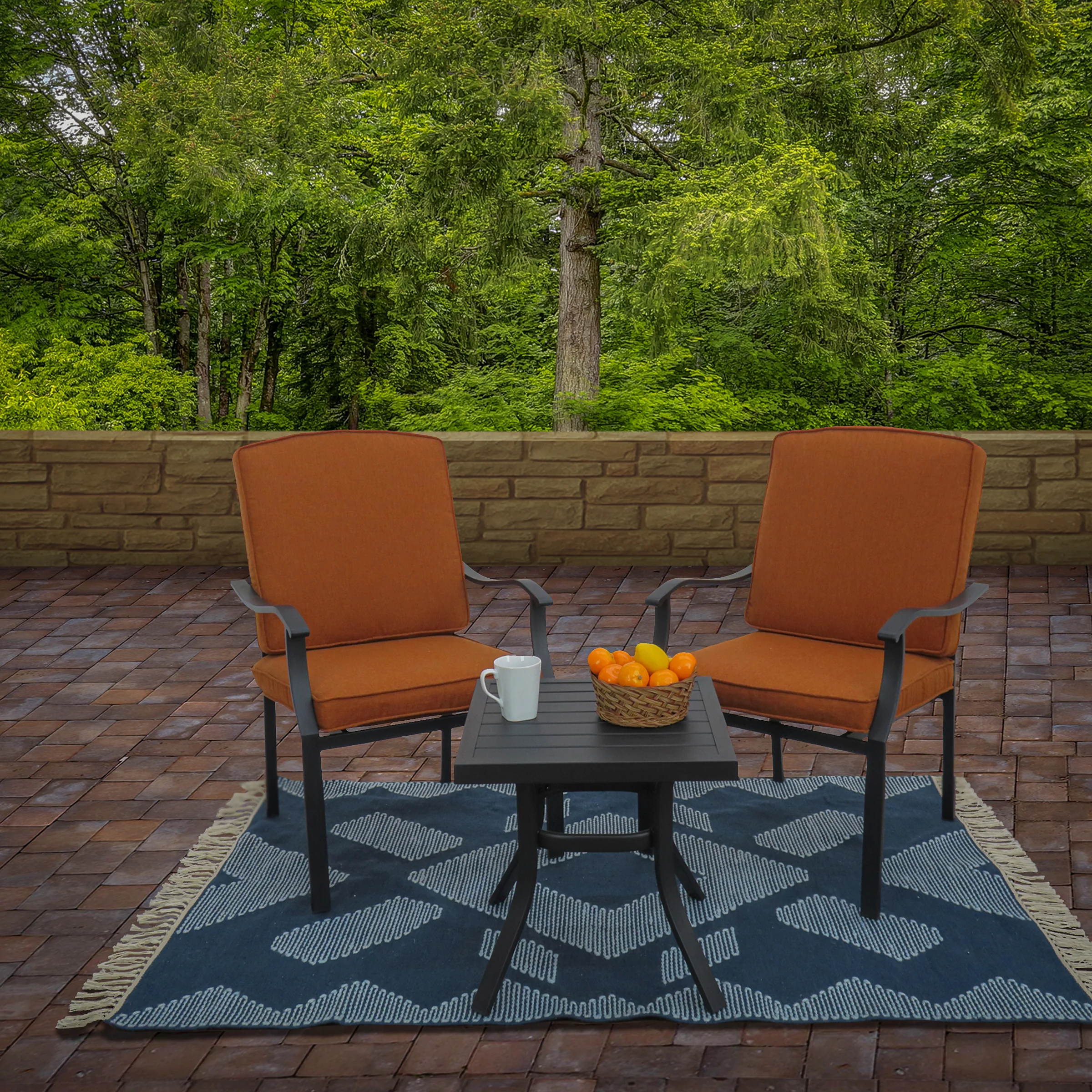 5x7 ft. Indigo Blue Hand Woven Outdoor Rug - Image 2