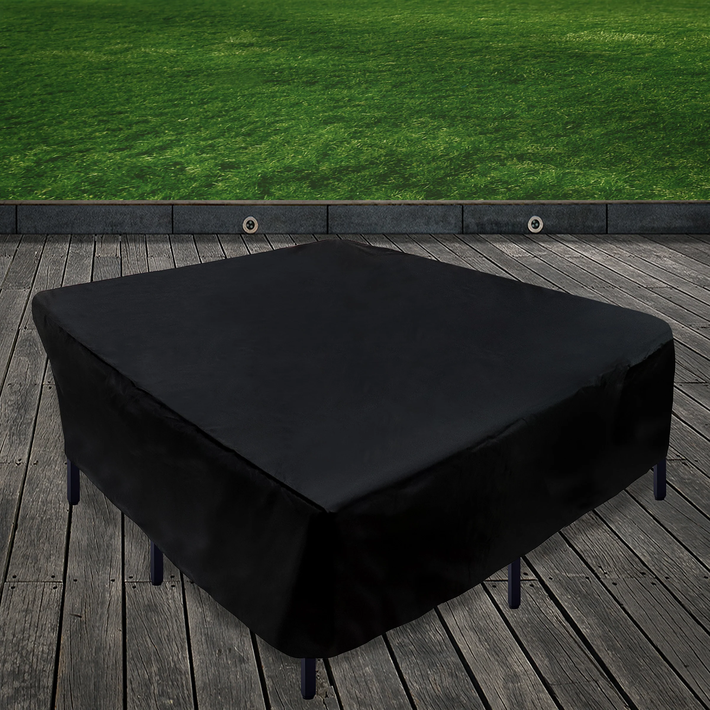 96 in. Waterproof Patio Furniture Cover with Rope and Metal Buckles - Image 2