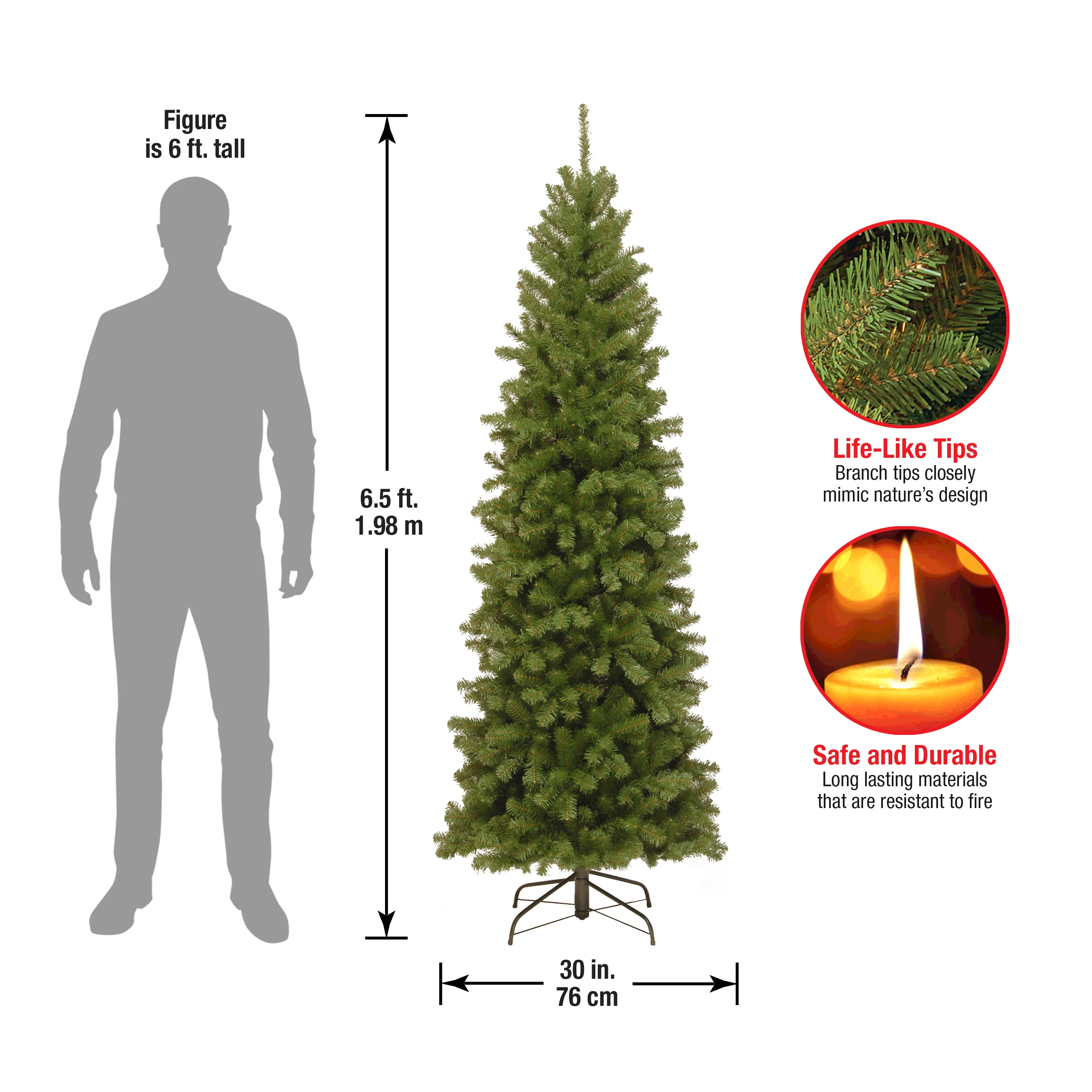6.5 ft. North Valley Spruce Pencil Slim Tree - Image 5