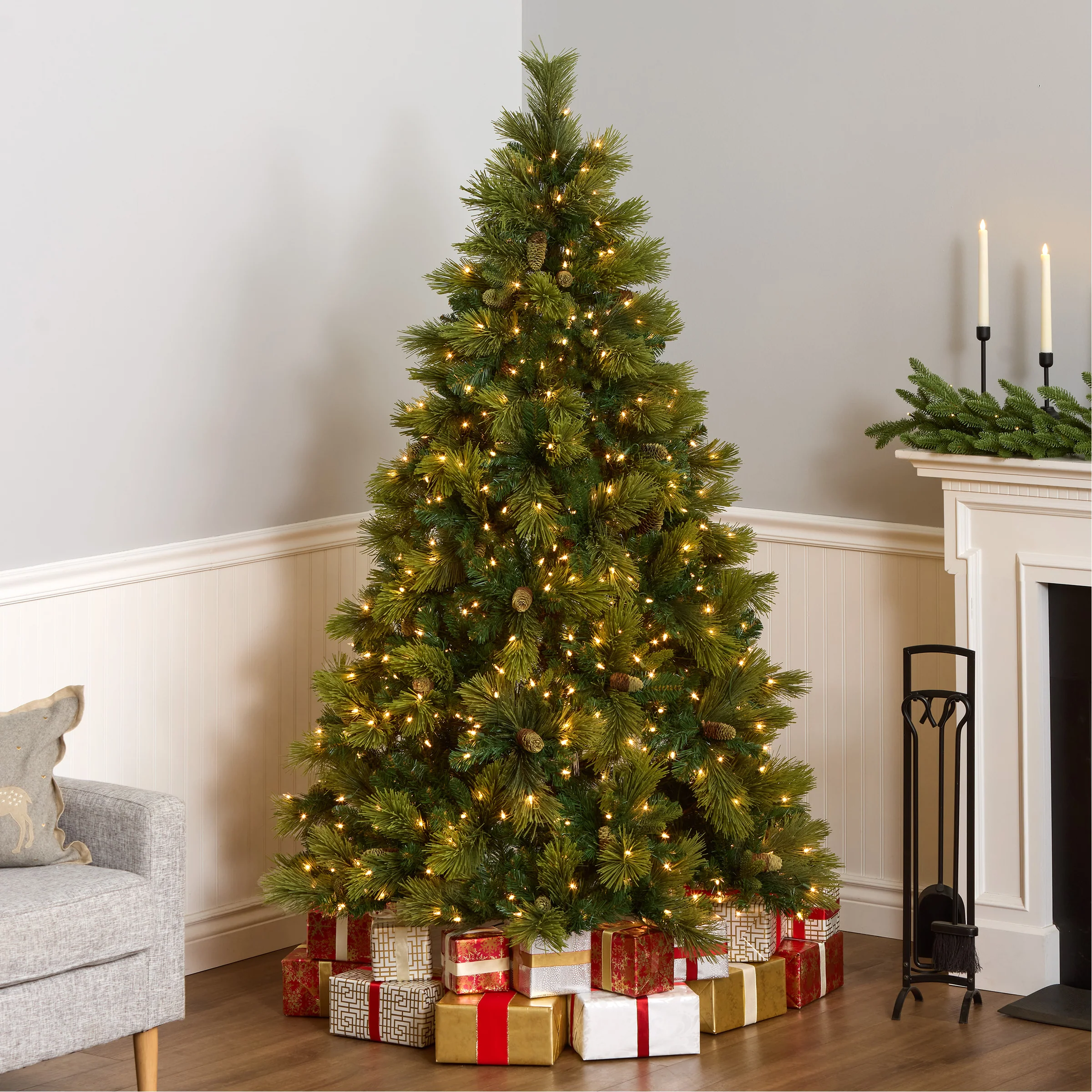6.5 ft. Pre-Lit Carolina Pine Tree with Clear Lights - Image 2