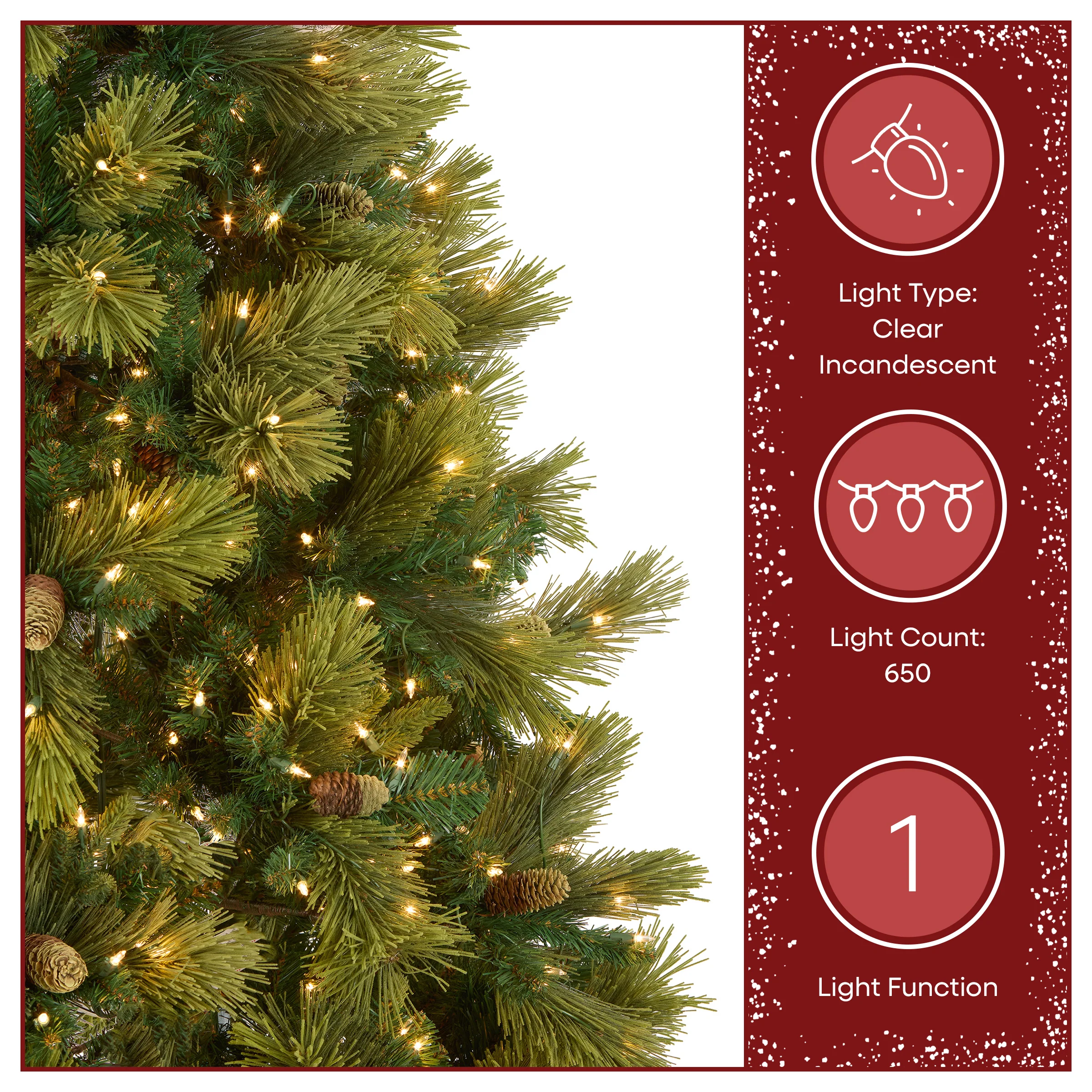 6.5 ft. Pre-Lit Carolina Pine Tree with Clear Lights - Image 6