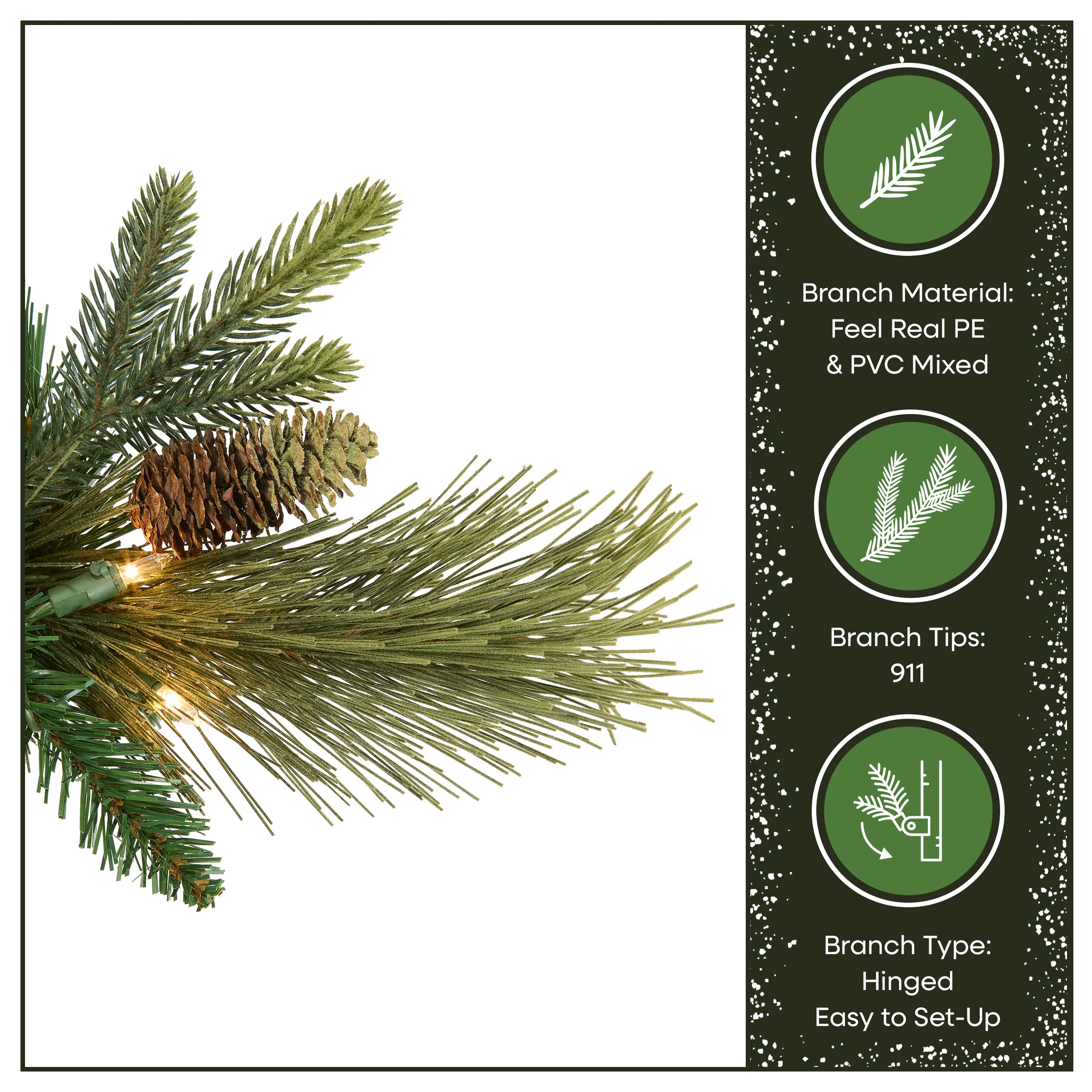 6.5 ft. Pre-Lit Carolina Pine Tree with Clear Lights - Image 7