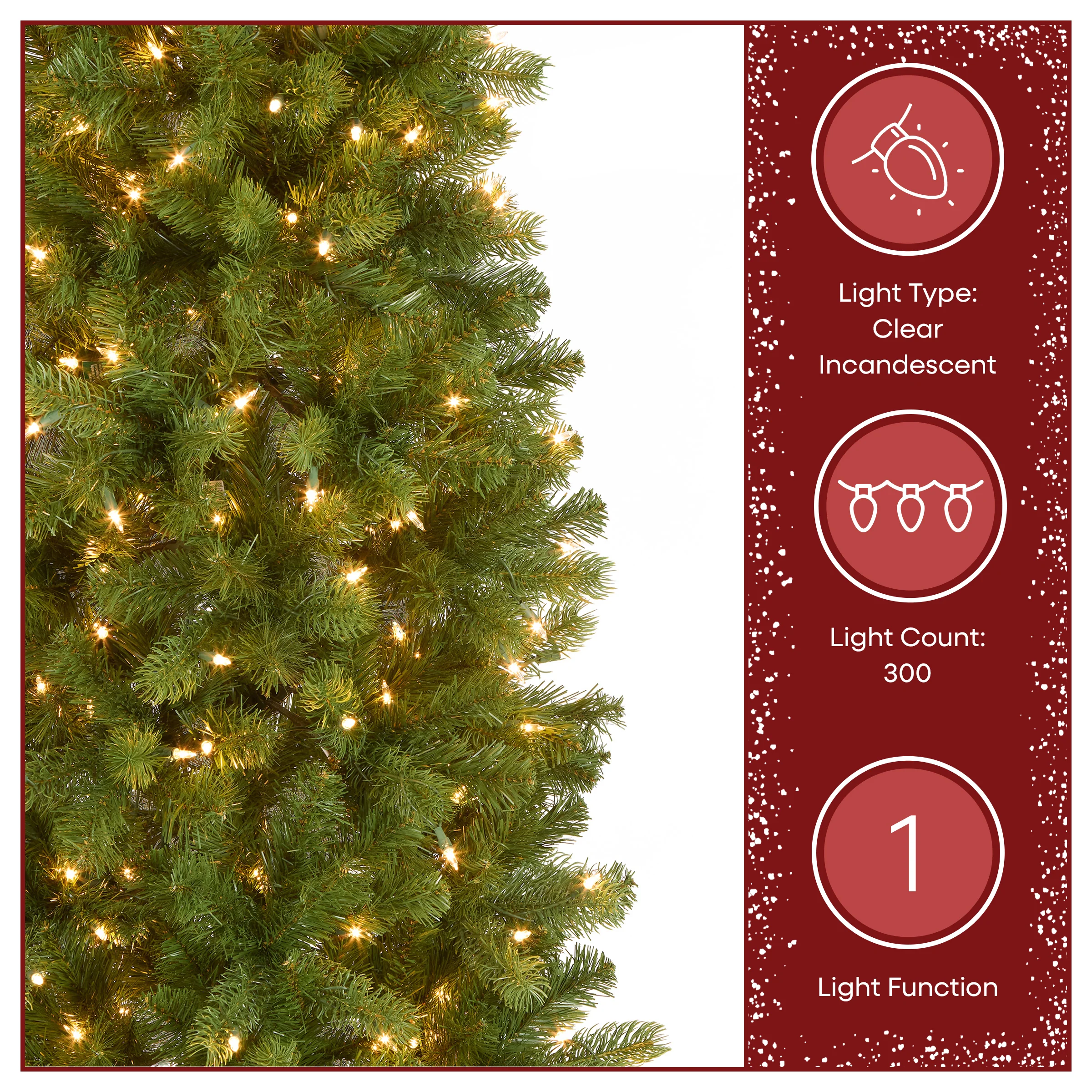 6.5 ft. Pre-Lit Downswept Douglas Fir Pencil Slim Tree with Clear Lights - Image 6