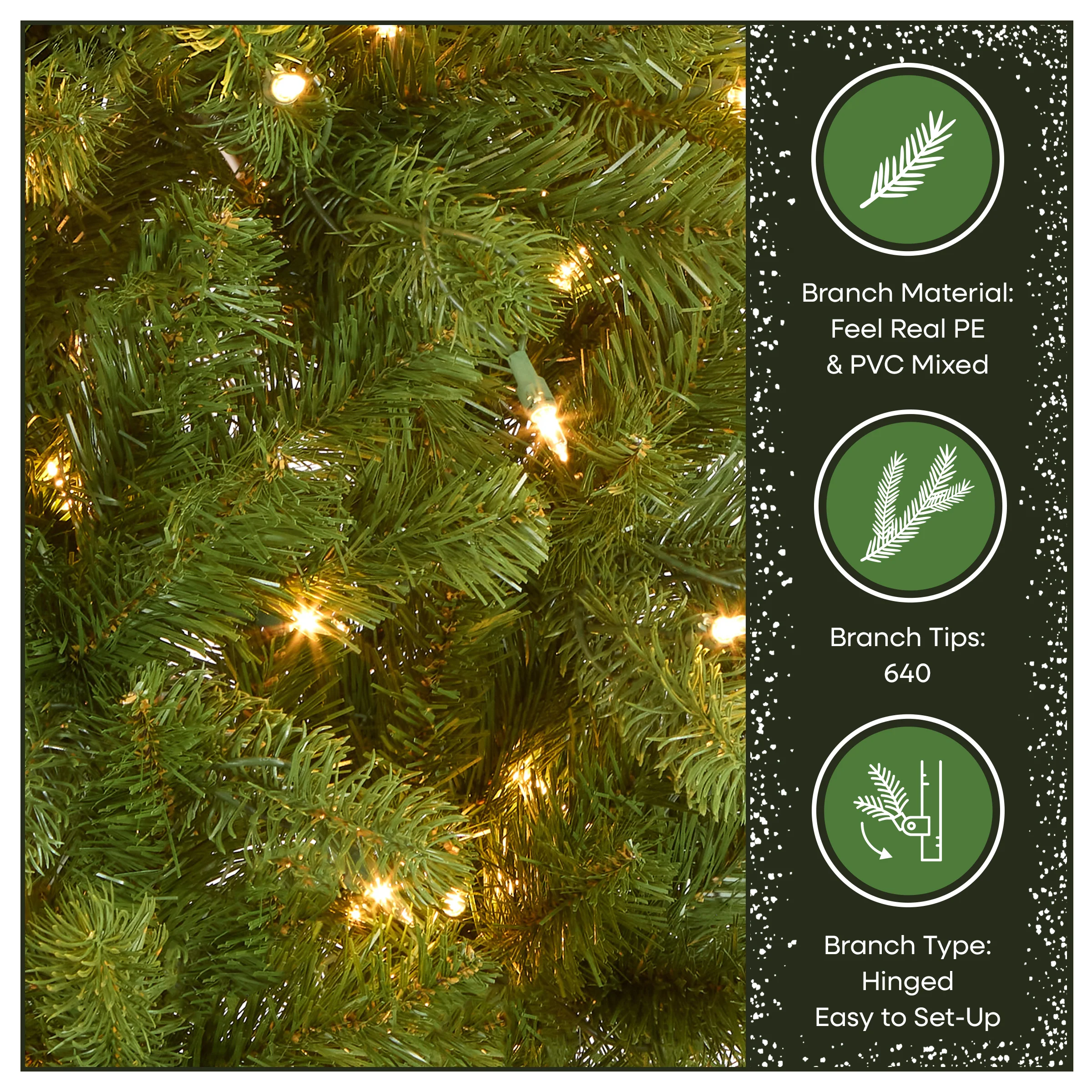 6.5 ft. Pre-Lit Downswept Douglas Fir Pencil Slim Tree with Clear Lights - Image 7