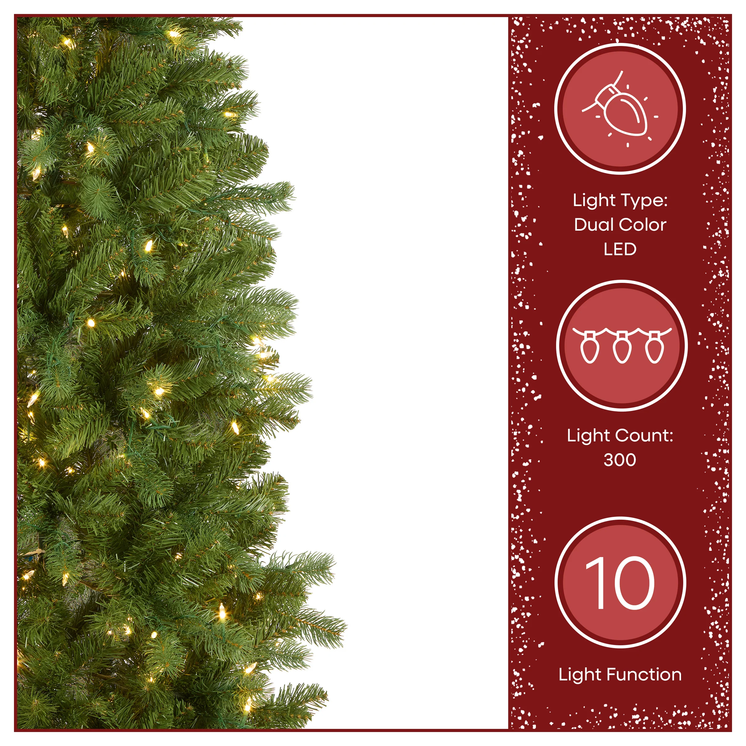 6.5 ft. Pre-Lit Downswept Douglas Fir Pencil Slim Tree with Dual Color LED Lights - Image 5
