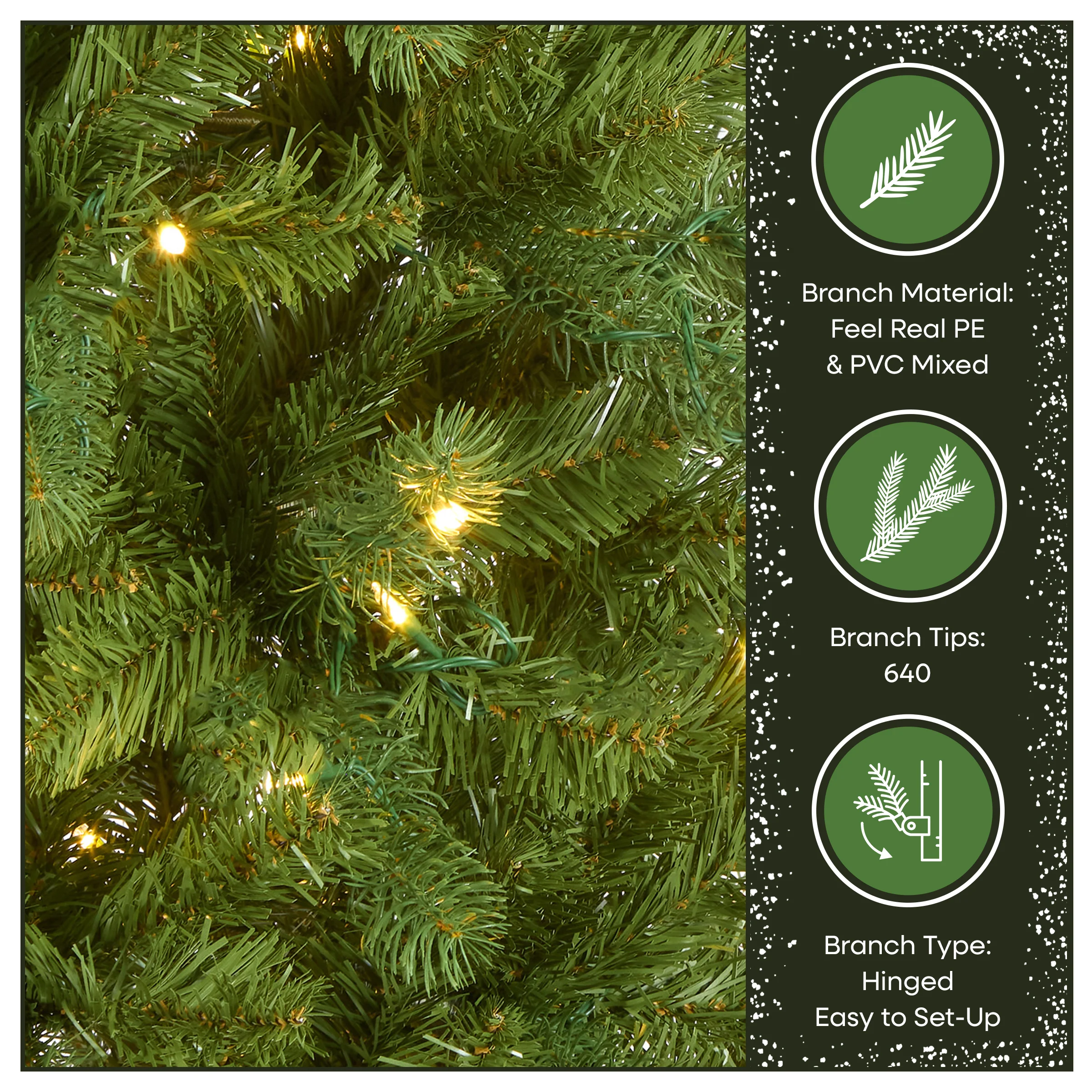 6.5 ft. Pre-Lit Downswept Douglas Fir Pencil Slim Tree with Dual Color LED Lights - Image 6
