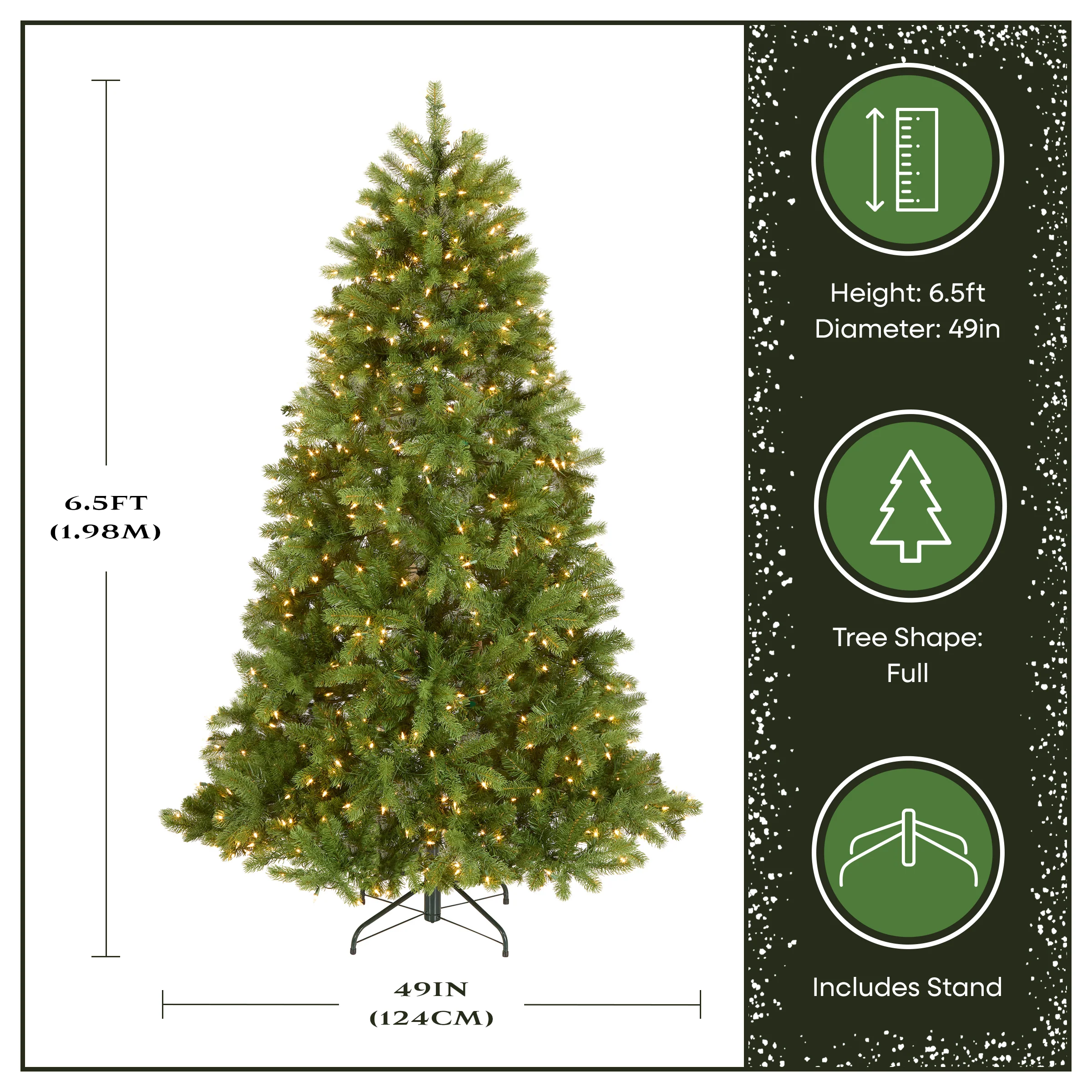 6.5 ft. Pre-Lit Downswept Douglas Fir Tree with Clear Lights - Image 3