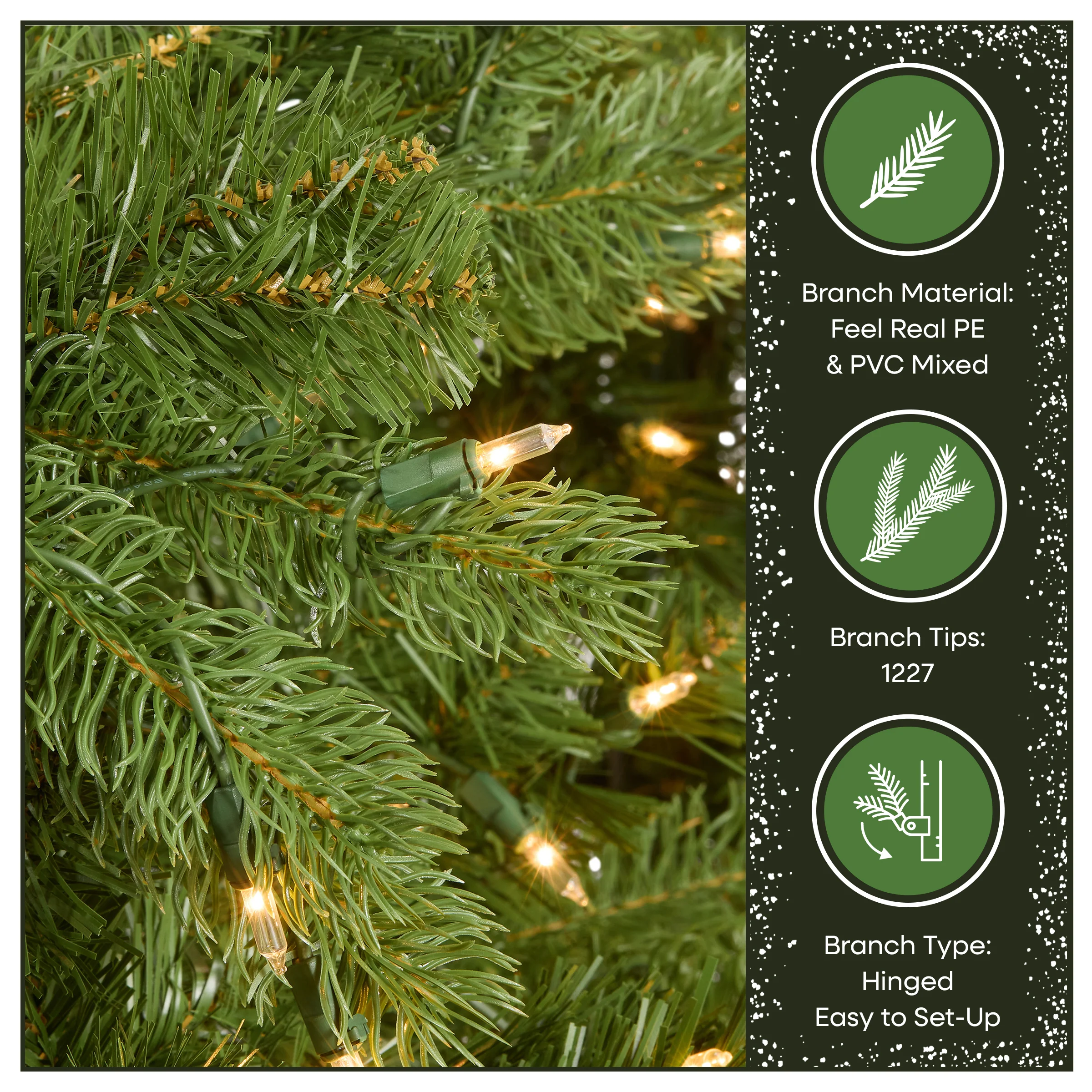 6.5 ft. Pre-Lit Downswept Douglas Fir Tree with Clear Lights - Image 6