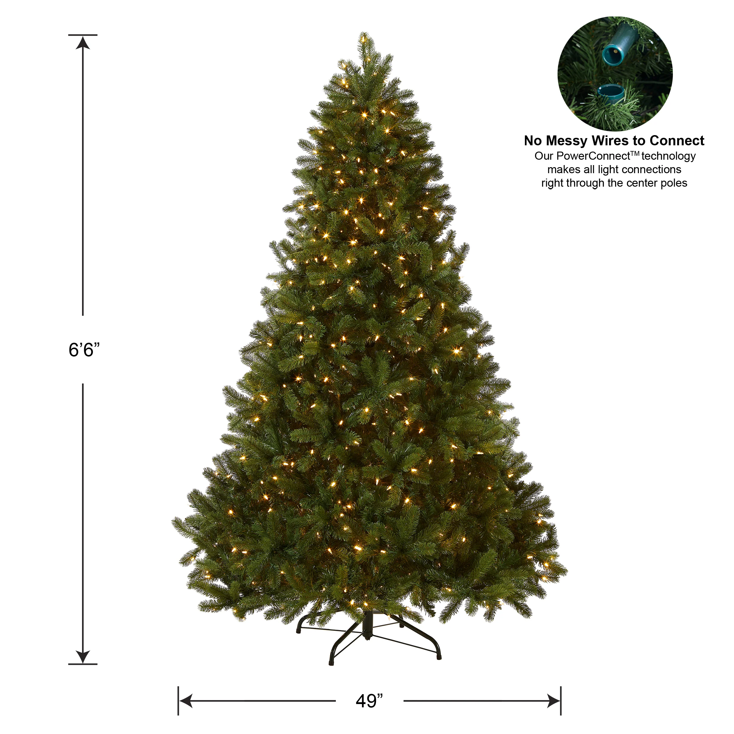6.5 ft. Pre-Lit Downswept Douglas Fir Tree with Dual Color LED Lights, Plug-In - Image 6