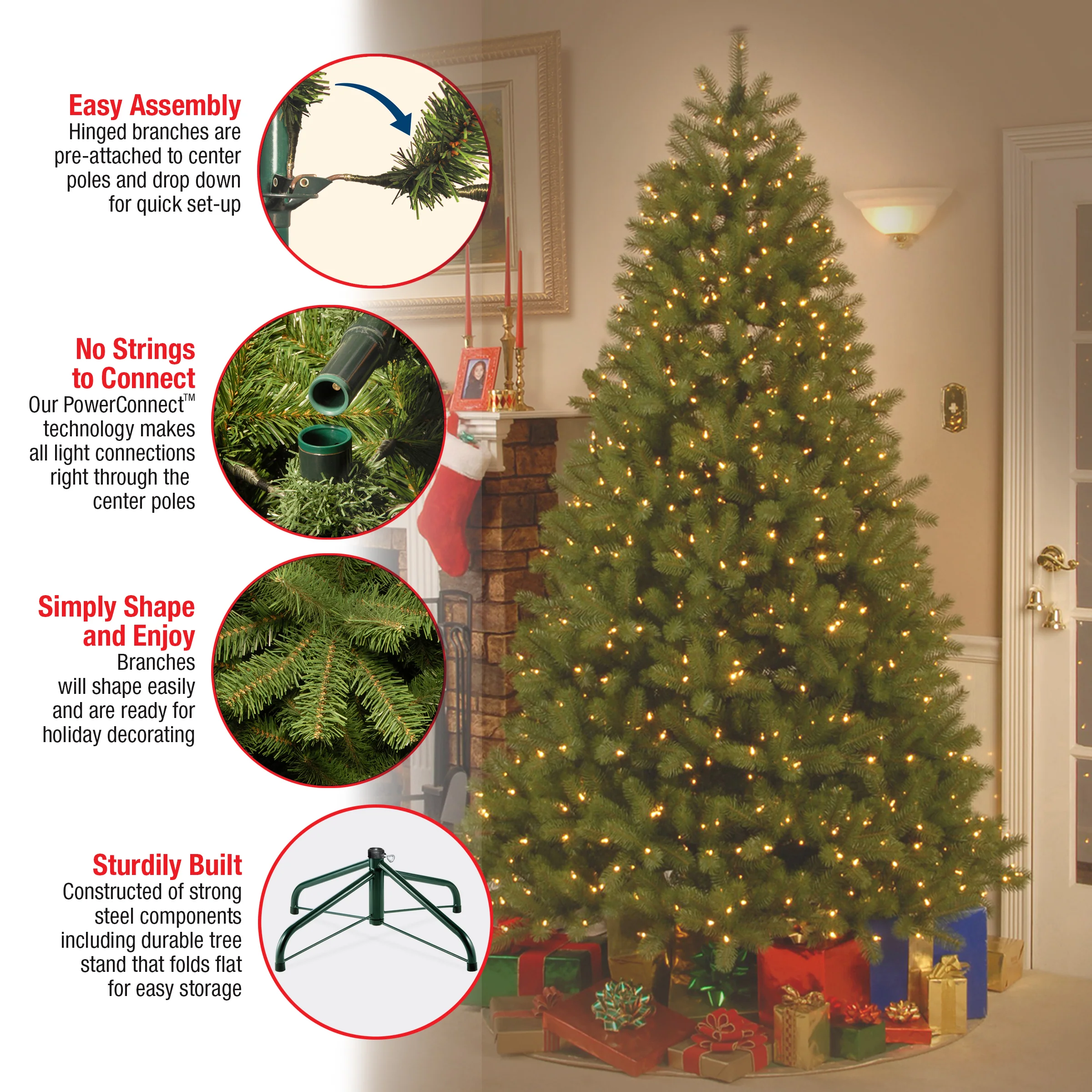 6.5 ft. Pre-Lit Downswept Douglas Fir Tree with Dual Color LED Lights, Plug-In - Image 7